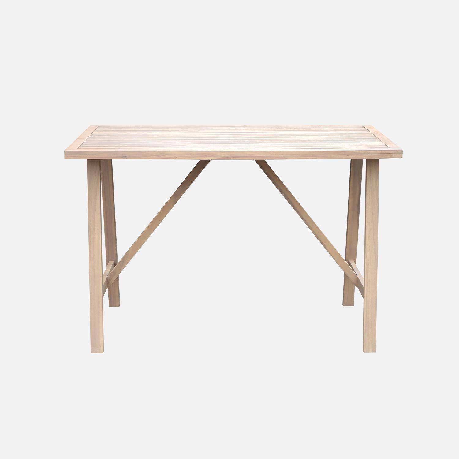Table haute de jardin bois d'acacia 4 places Paloma naturel 150 x 81 x 100 cm Photo4