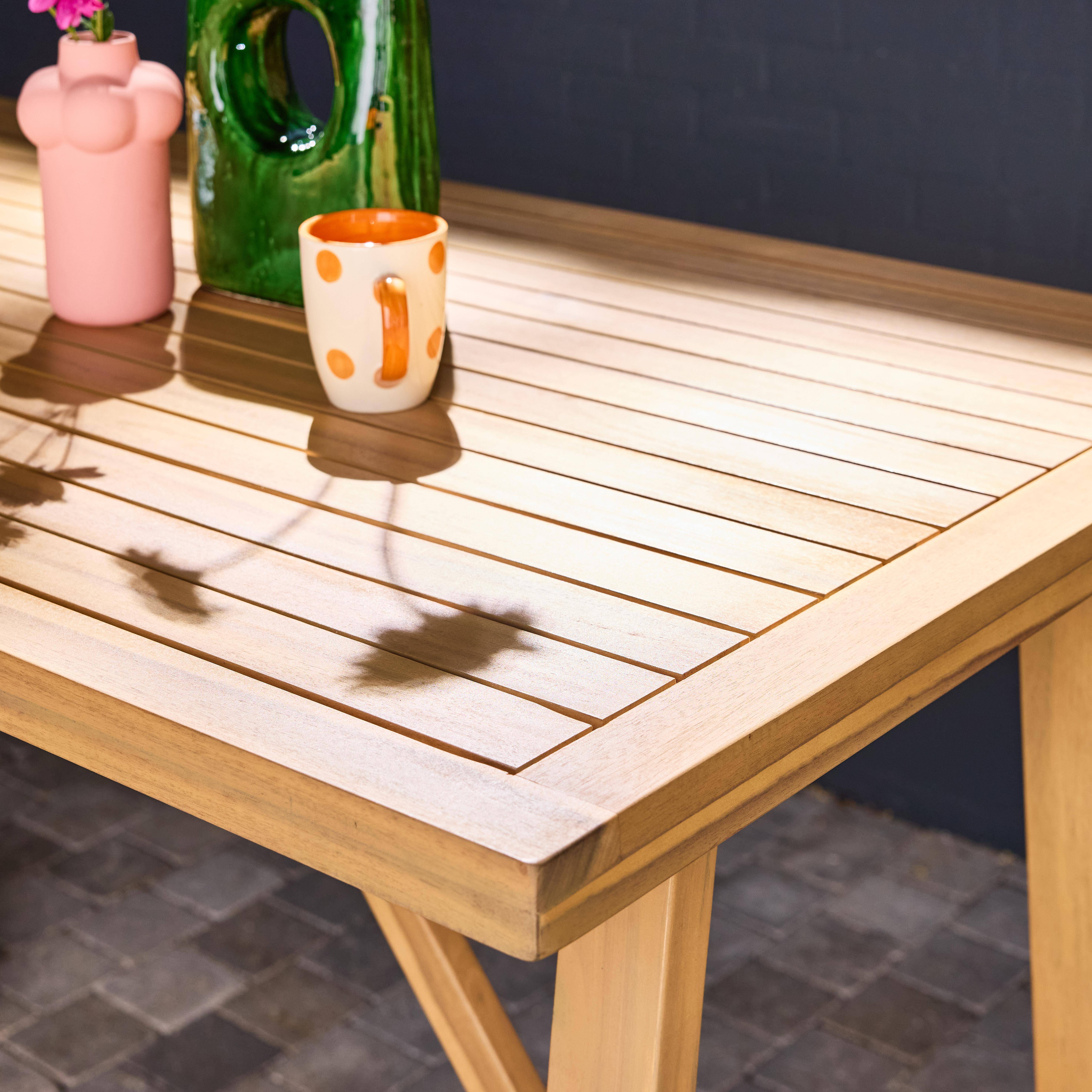 Table haute de jardin bois d'acacia 4 places Paloma naturel 150 x 81 x 100 cm Photo2