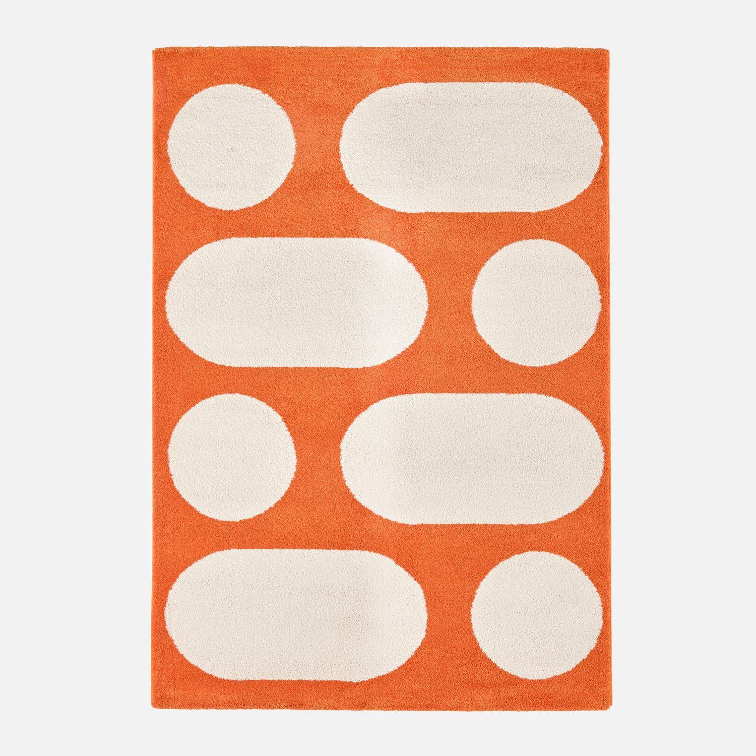 Teppich, modernes Muster, orange 120 x 160 cm