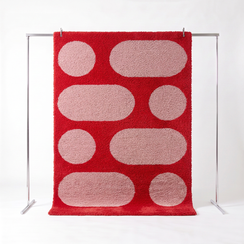 Dywan czerwony, nowoczesny wzór, 120 x 160 cm - Joyce Photo1