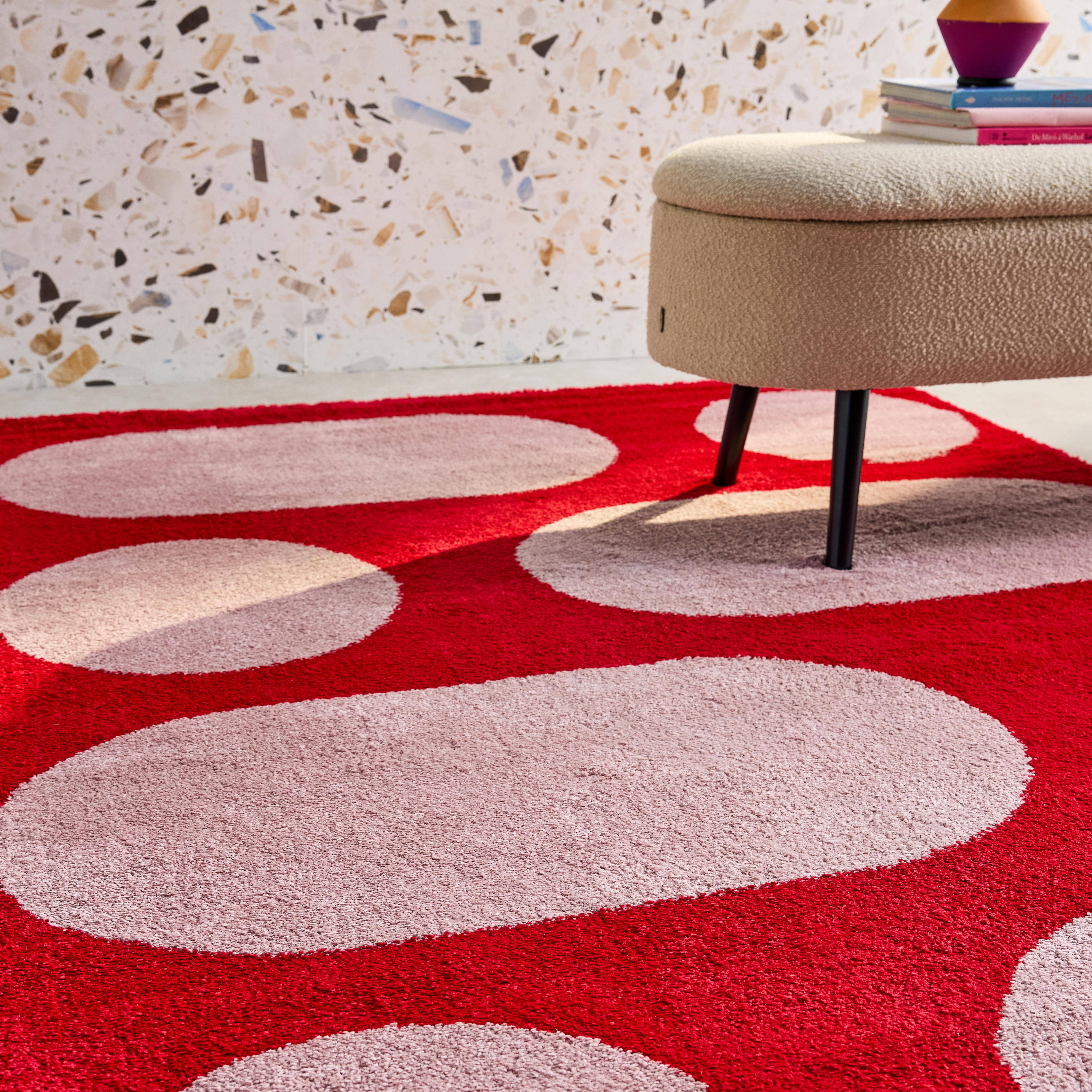 Tapete de interior com padrão moderno, Joyce, Vermelho, 230x160x2 cm,sweeek,Photo2