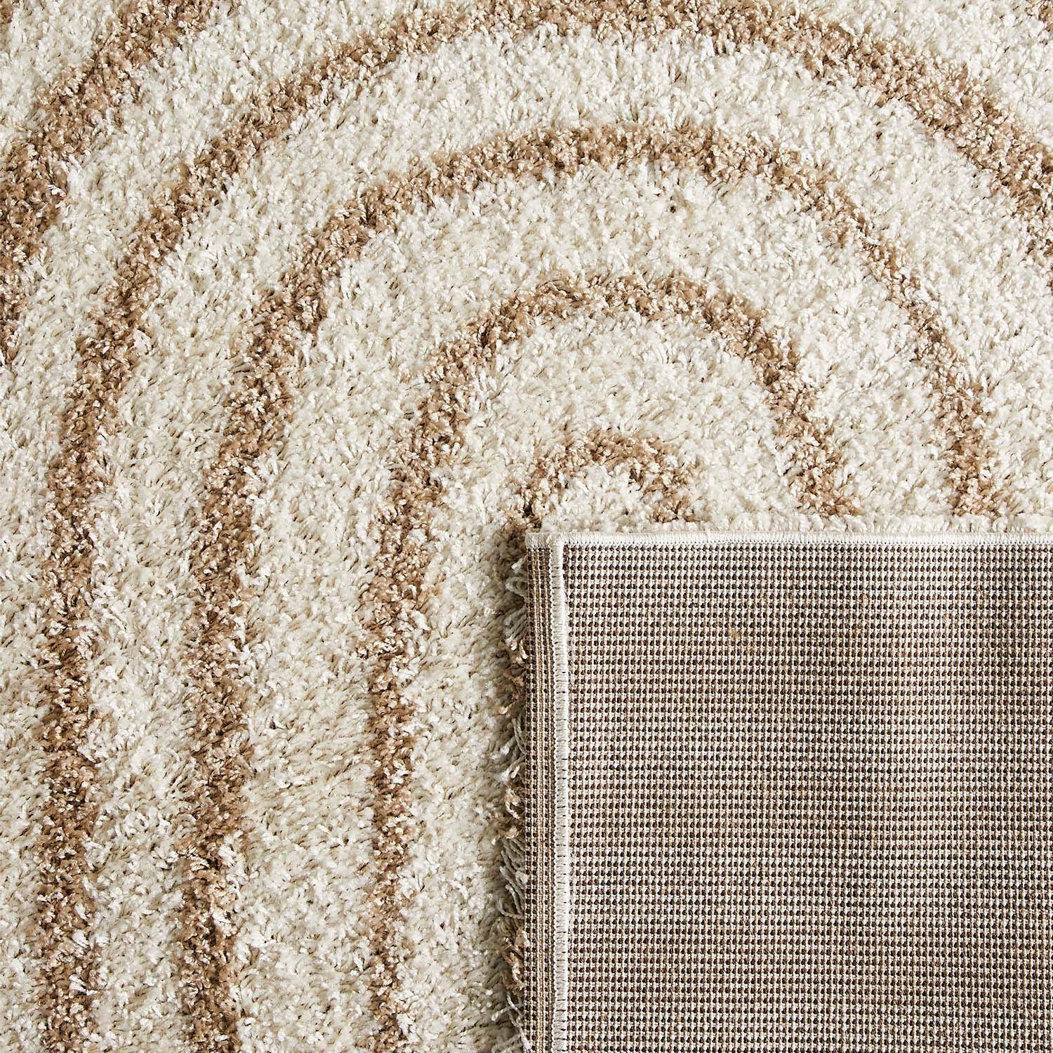 Tapis intérieur shaggy CHRIS, motifs géométriques arc-en-ciel, beige, poils longs, 80 x 140 cm Photo4