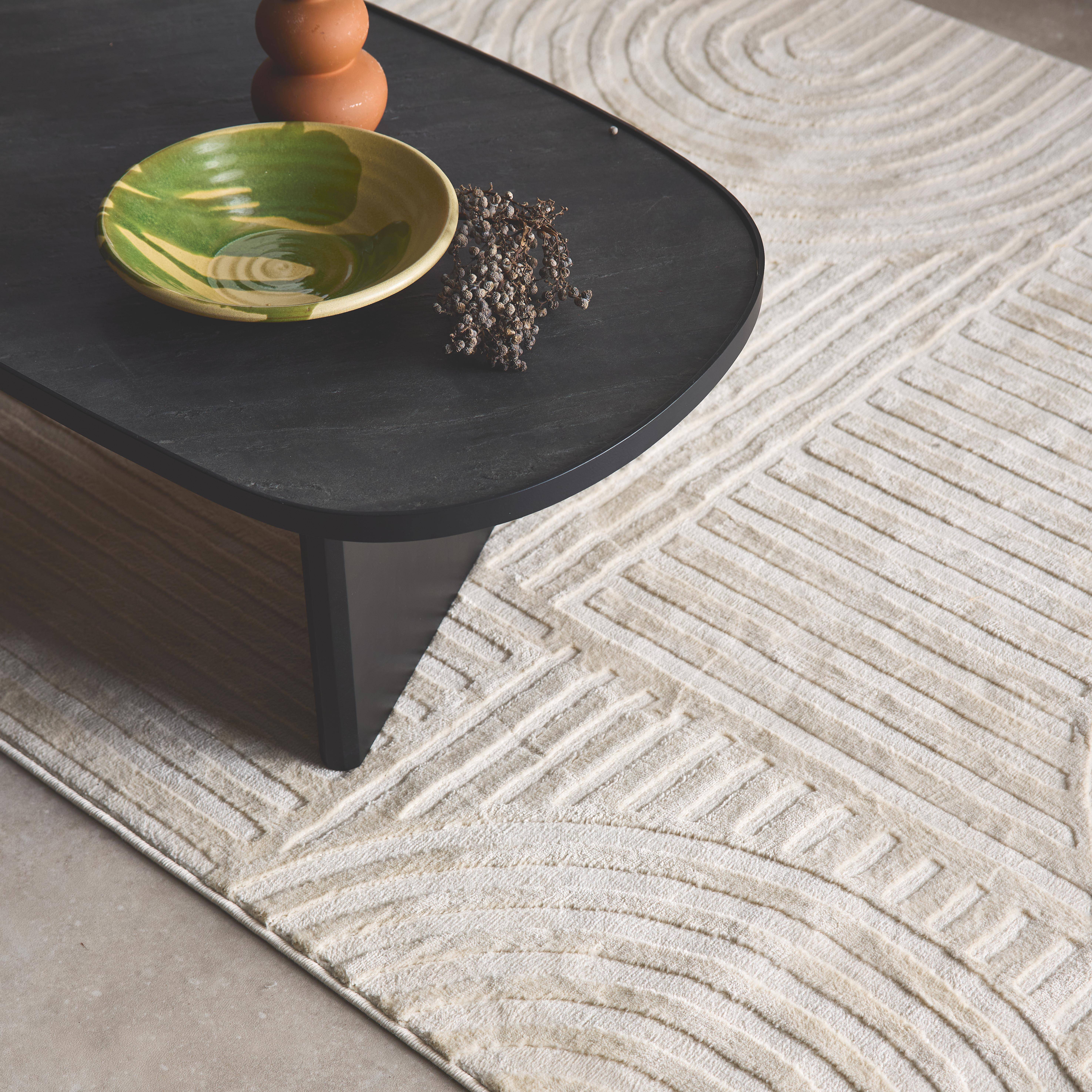 Tapis intérieur JENNY motif graphique arches, poils ras, crème, 120 x 160 cm,sweeek,Photo2