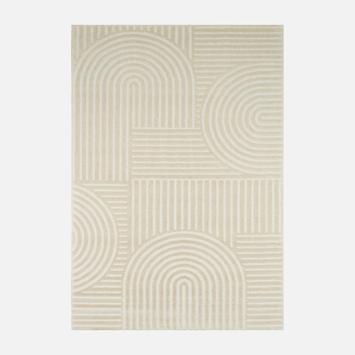 Tapis intérieur JENNY motif graphique arches, poils ras, crème, 120 x 160 cm Photo4