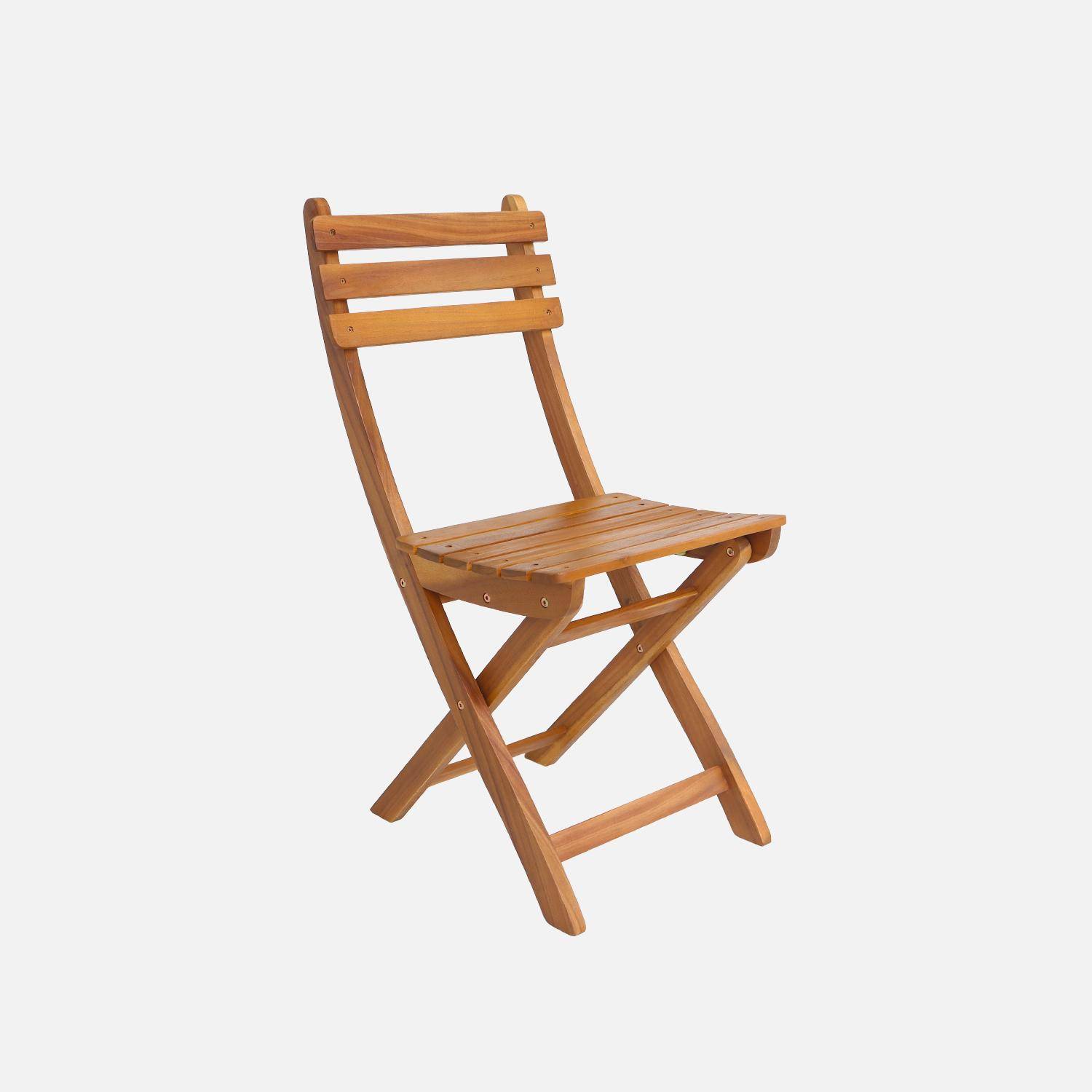 Table de jardin acacia avec coins arrondis, 10 chaises, naturelle, 200 x 100 x 75 cm Photo4