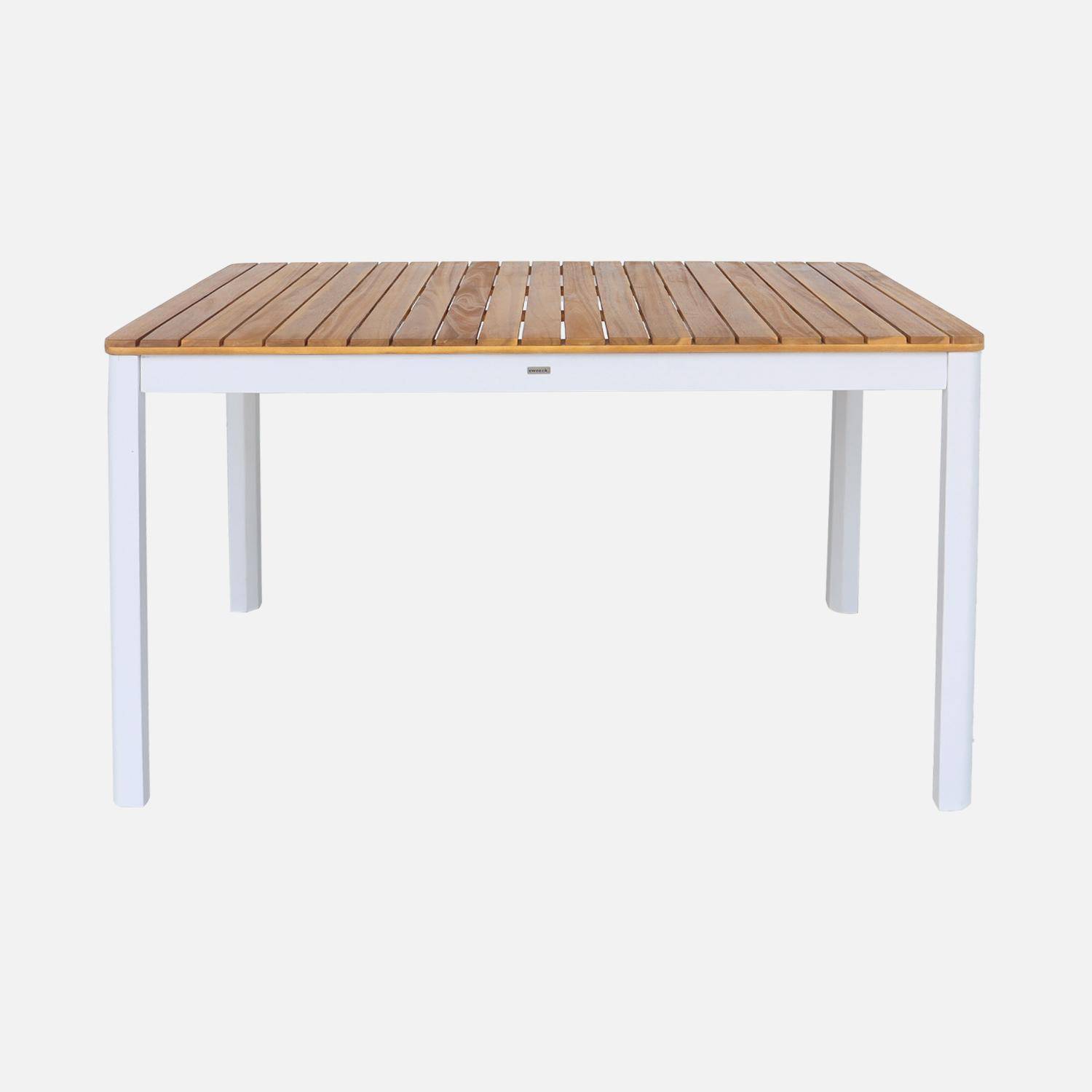 Acacia tuintafel met ronde hoeken, 6 stoelen, wit, 120 x 80 x 75 cm,sweeek,Photo6