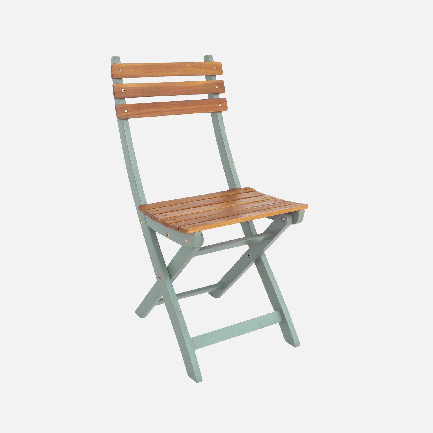 6-seater acacia garden table with rounded corners, Calena + Senora, Khaki Green, 120x80x75 cm Photo6
