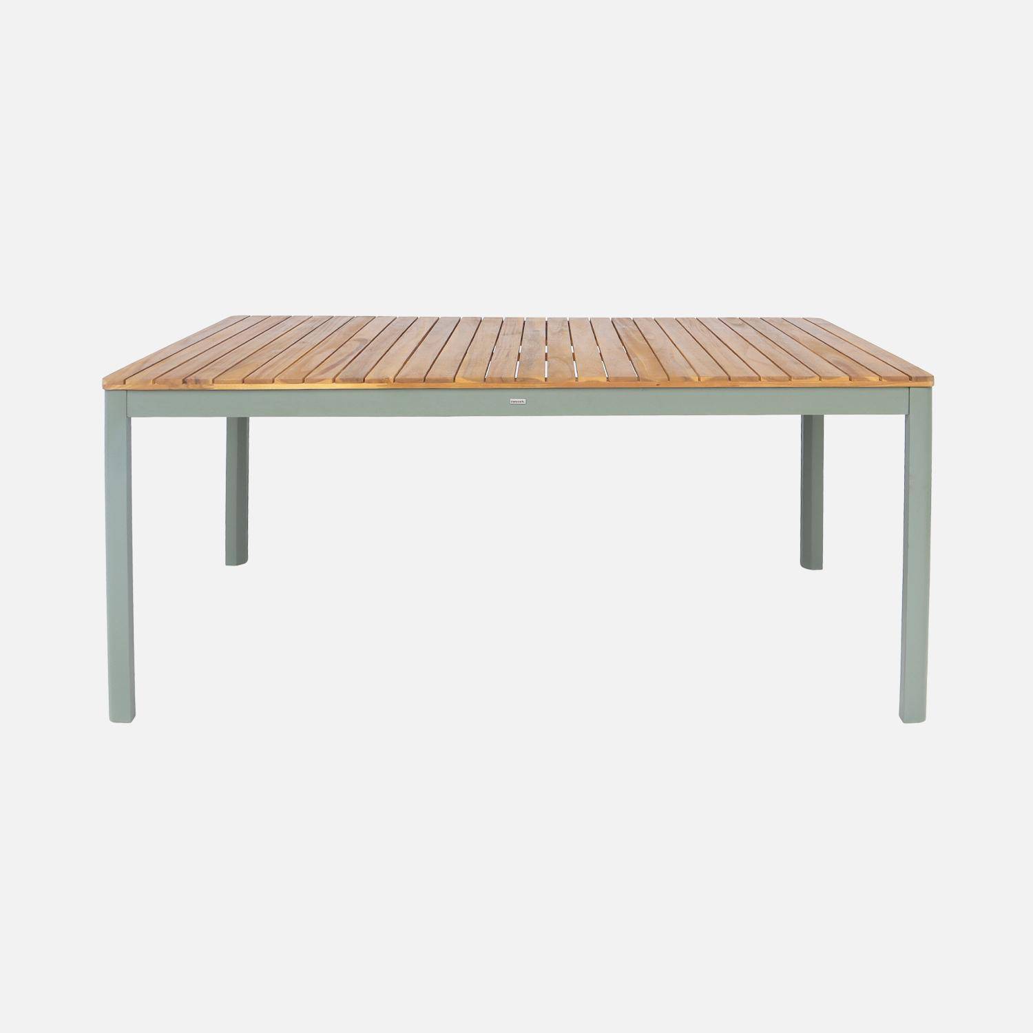 Tuintafel van acacia met ronde hoeken, 8 stoelen, kaki, 160 x 90 x 75 cm Photo4