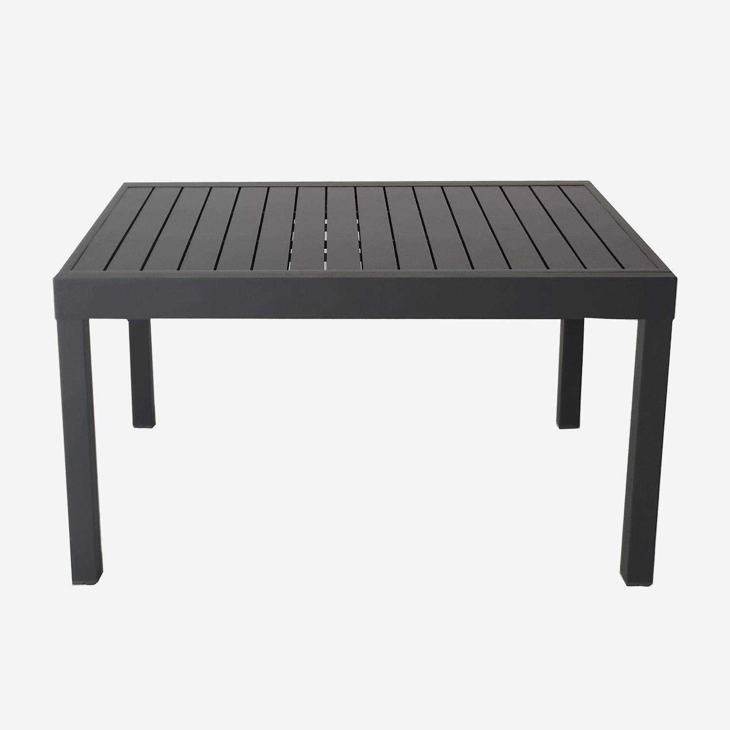 Table de jardin extensible, 8 fauteuils, aluminium et textilène, anthracite, 270 x 90 x 75 cm Photo5