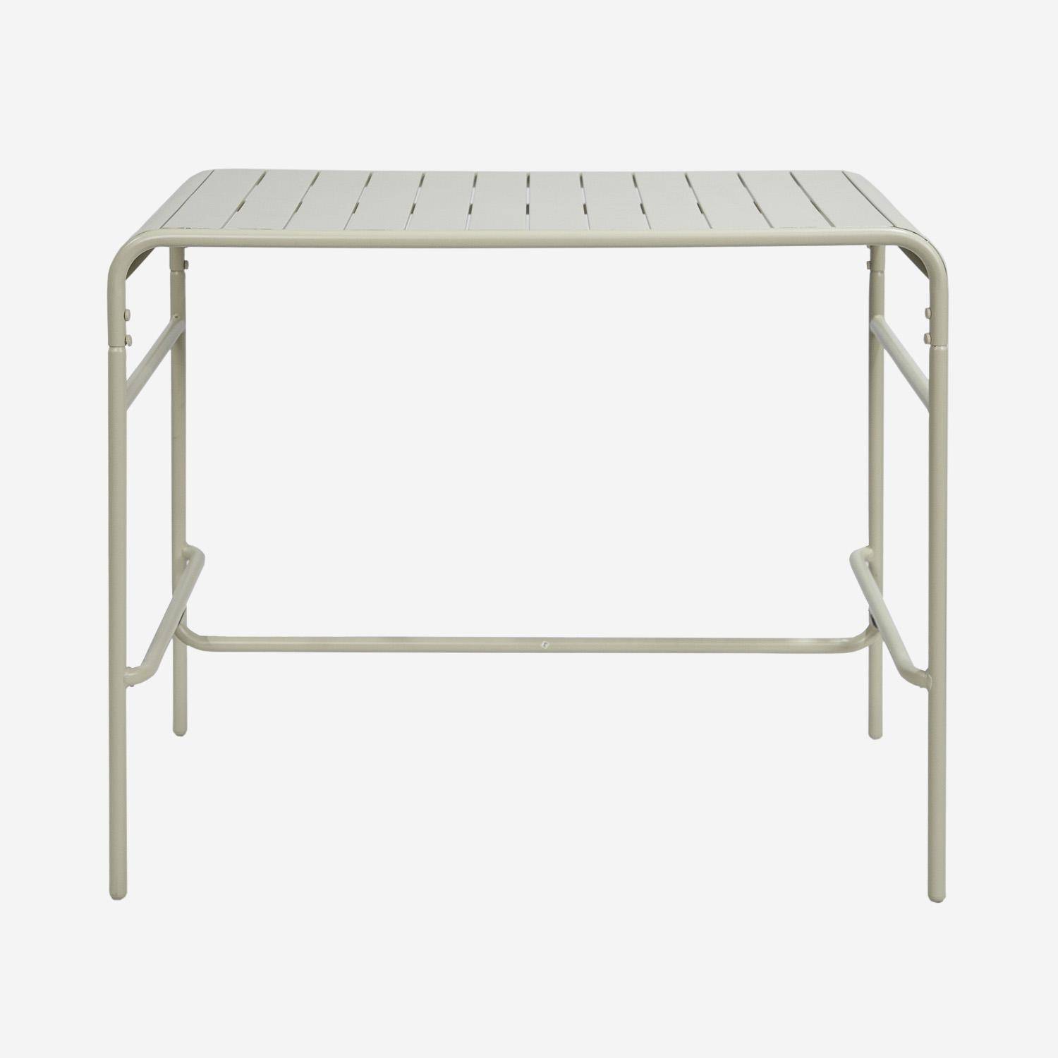 Tavolo da giardino alto, 4 sedie alte in acciaio, Amelia, Beige, 120x70x95 cm,sweeek,Photo5