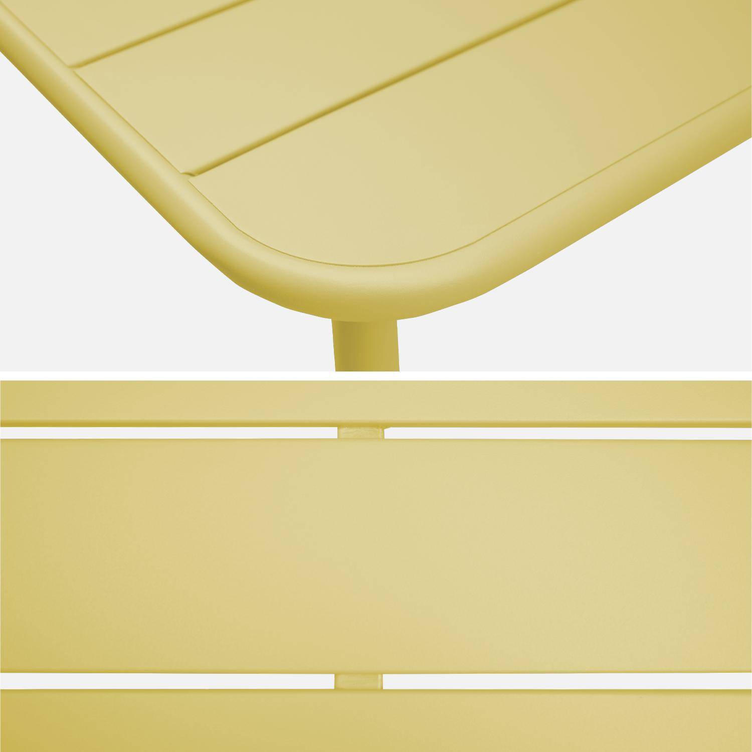 Tuinset van staal met 4 gele stoelen, Amelia, 120 x 70 x 72,5 cm Photo6