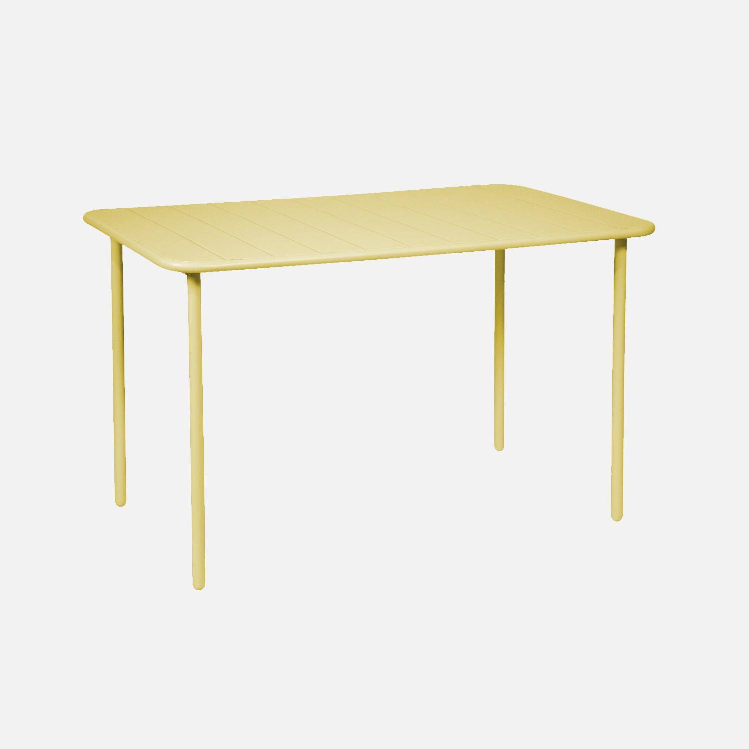 Tuinset van staal met 4 gele stoelen, Amelia, 120 x 70 x 72,5 cm,sweeek,Photo4