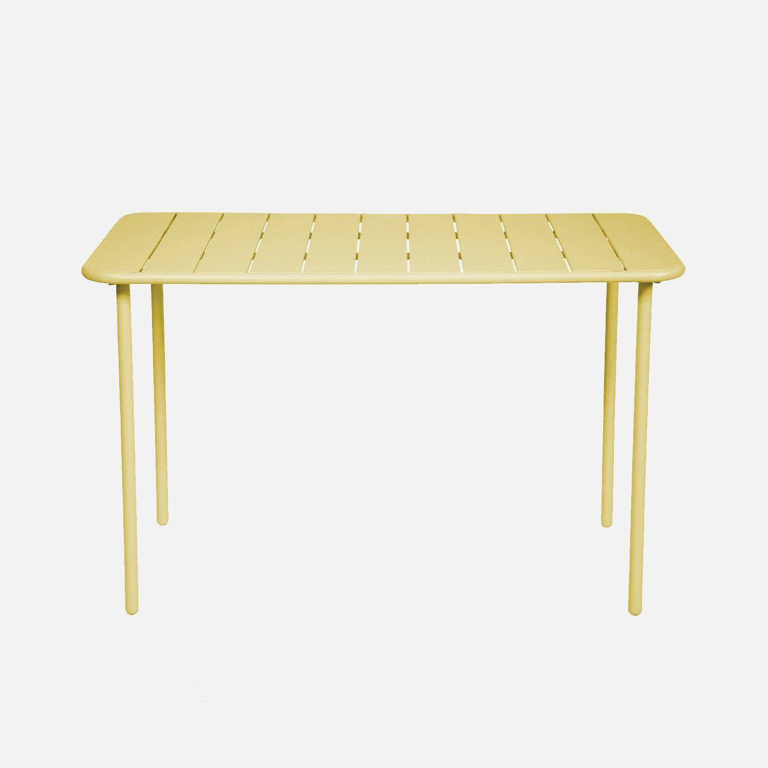 Tuinset van staal met 4 gele stoelen, Amelia, 120 x 70 x 72,5 cm Photo5