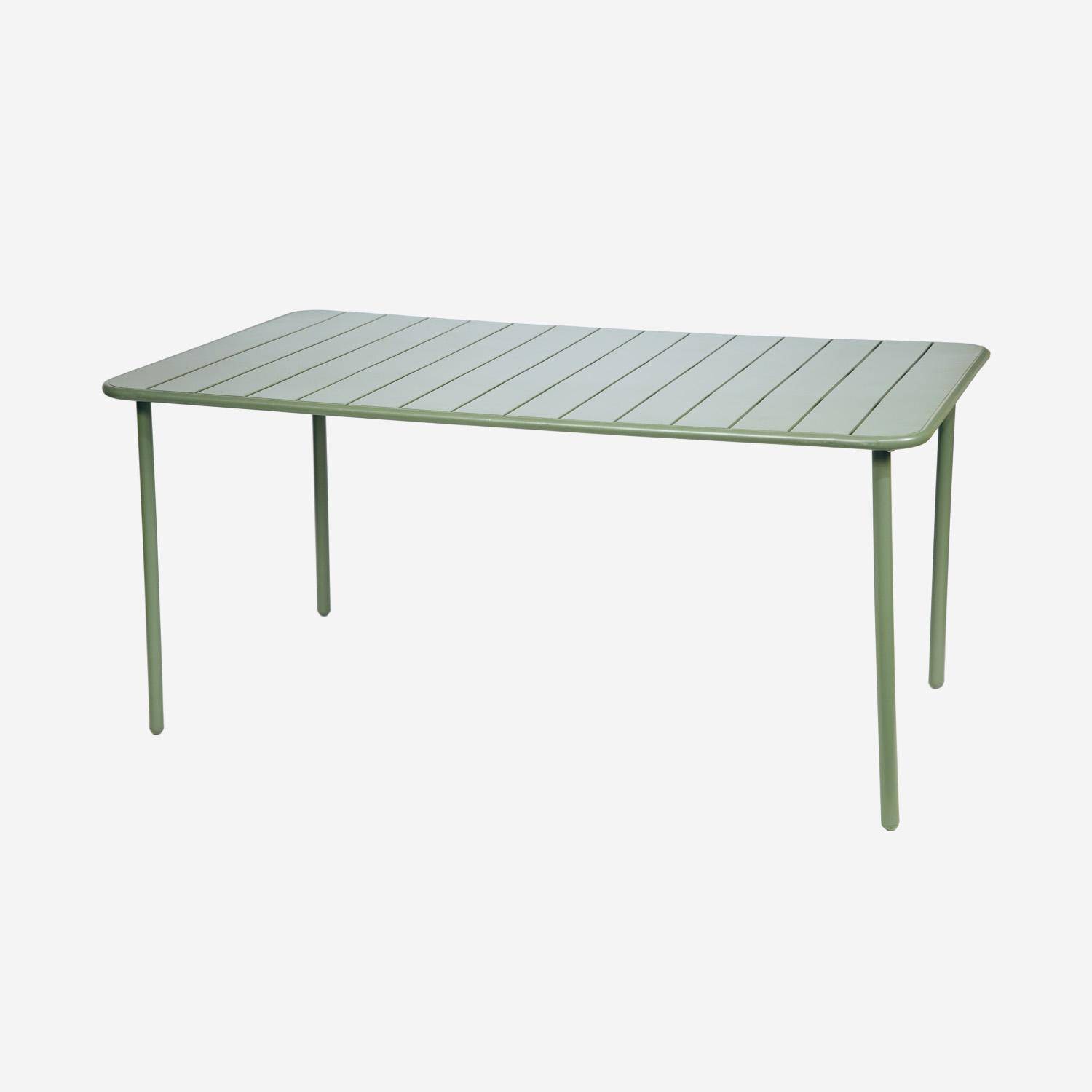 Table de jardin en métal vert Amélia + 6 chaises Photo5