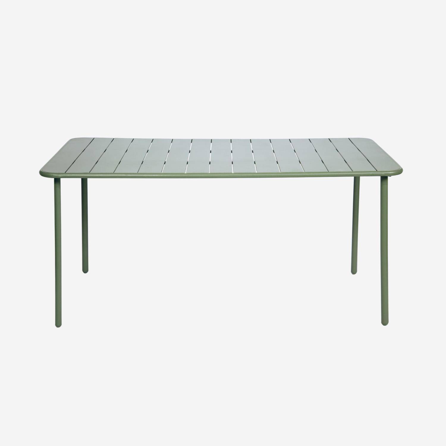 Table de jardin en métal vert Amélia + 6 chaises Photo4