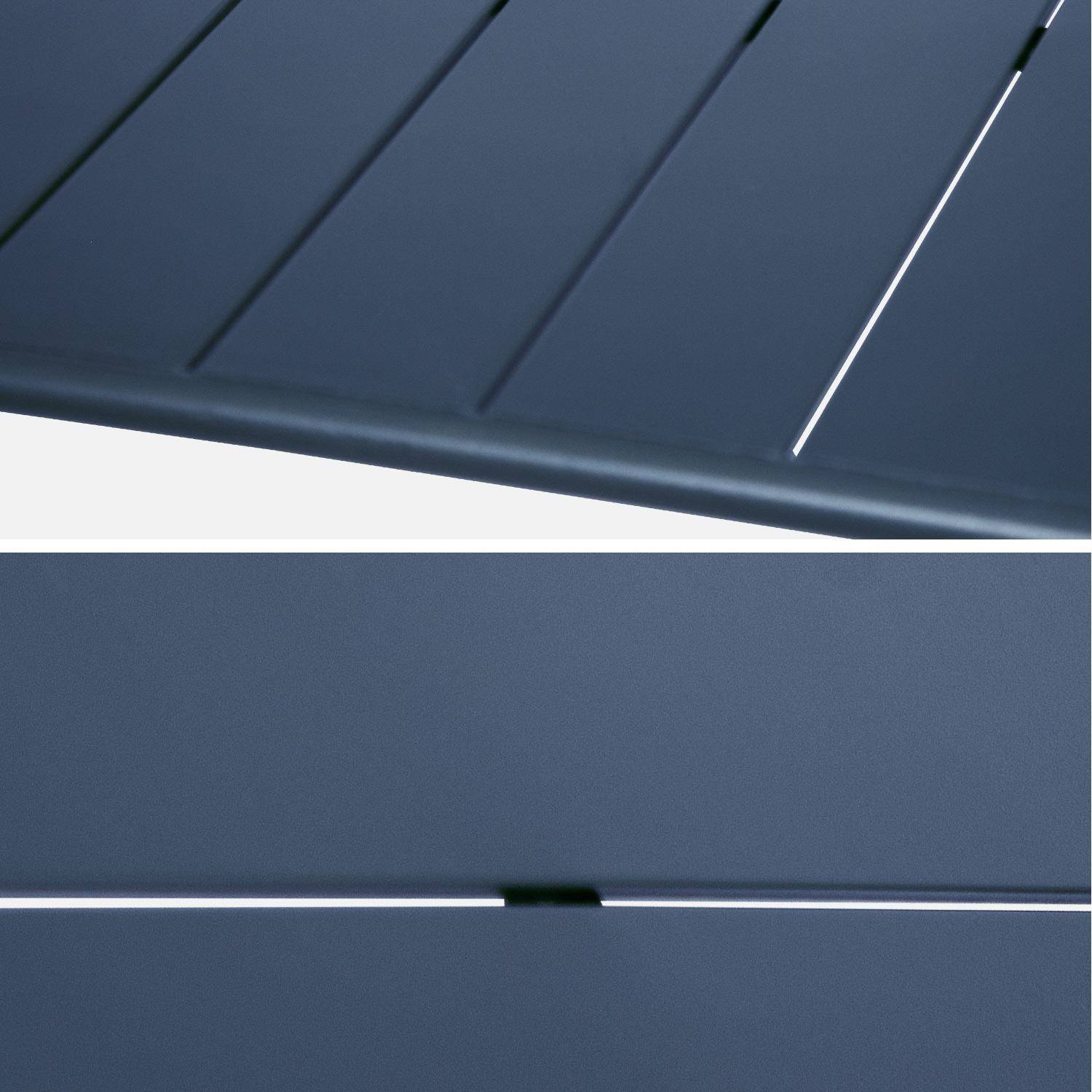 Mesa de jardín de metal con 6 sillas, Amelia, Azul marino, 160x90x72.5 cm,sweeek,Photo5