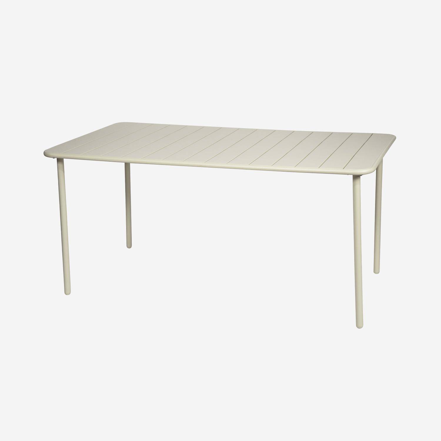 Beige metalen tuintafel Amélia + 6 stoelen Photo5