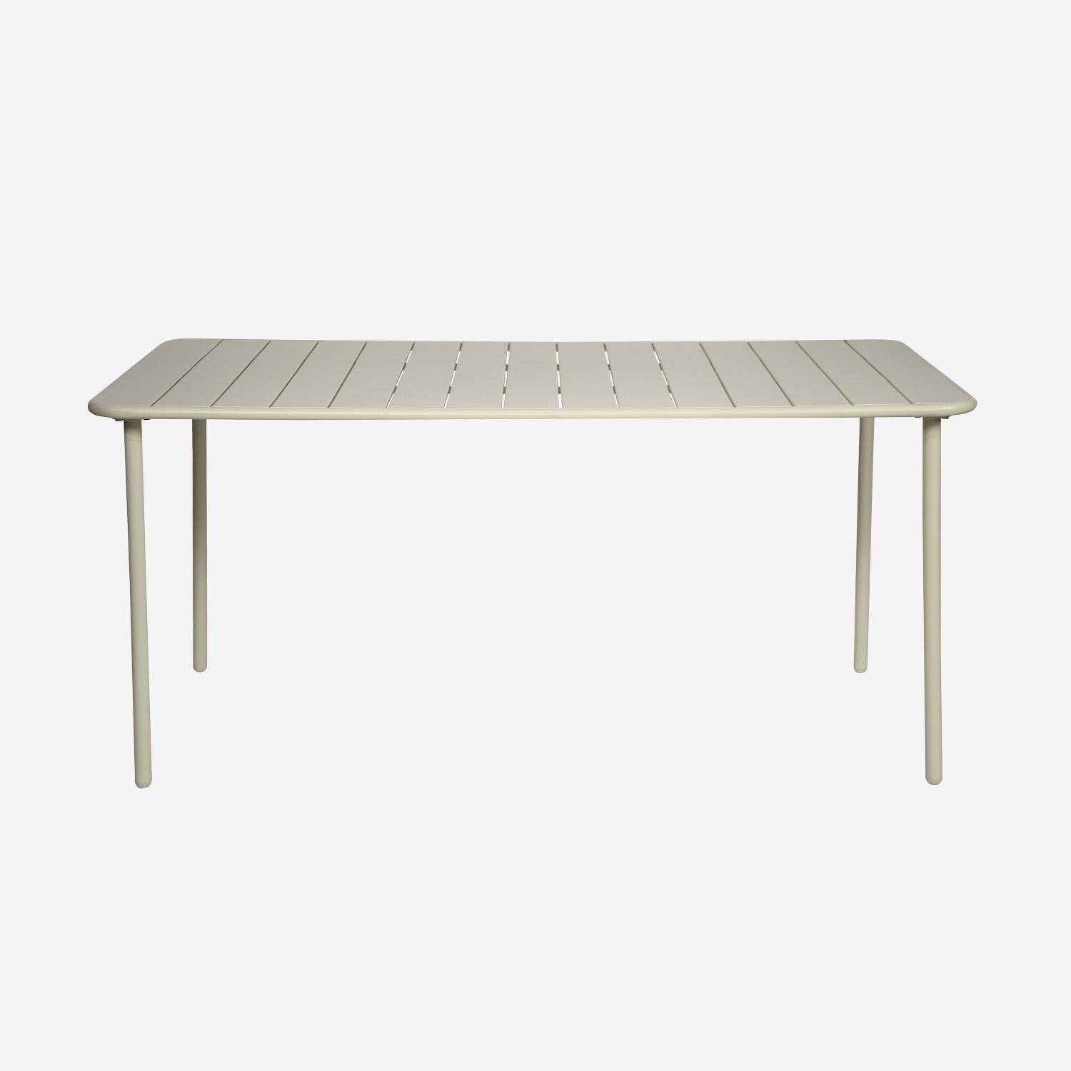 Beige metalen tuintafel Amélia + 6 stoelen Photo4