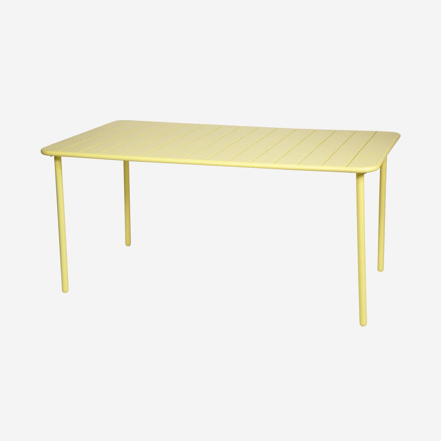 Table de jardin en métal jaune Amélia + 6 chaises Photo4