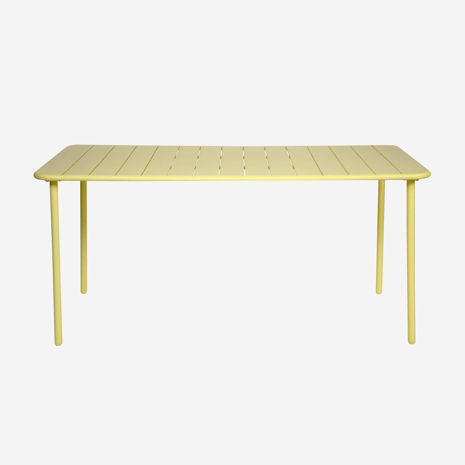 Table de jardin en métal jaune Amélia + 6 chaises,sweeek,Photo5