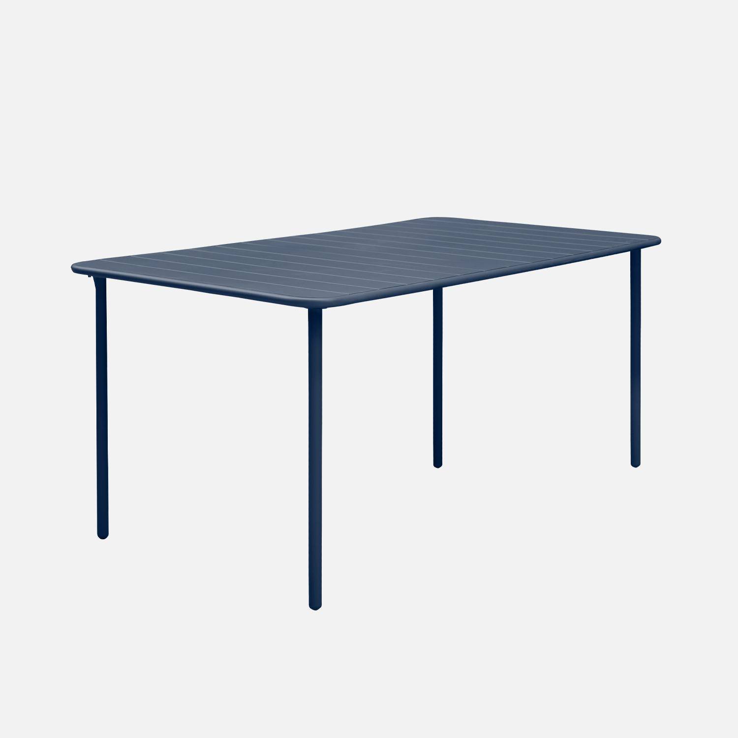 Table de jardin métal + 2 fauteuils et 4 chaises, bleu marine, acier traitement anti rouille Photo5