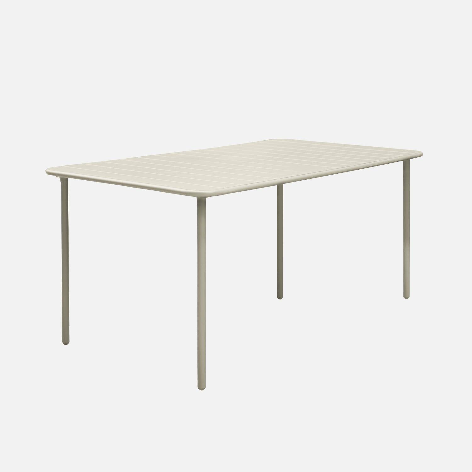 Table de jardin métal + 2 fauteuils et 4 chaises, beige, acier traitement anti rouille Photo5