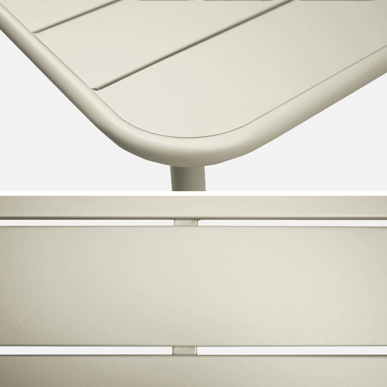 Table de jardin métal + 2 fauteuils et 4 chaises, beige, acier traitement anti rouille Photo8