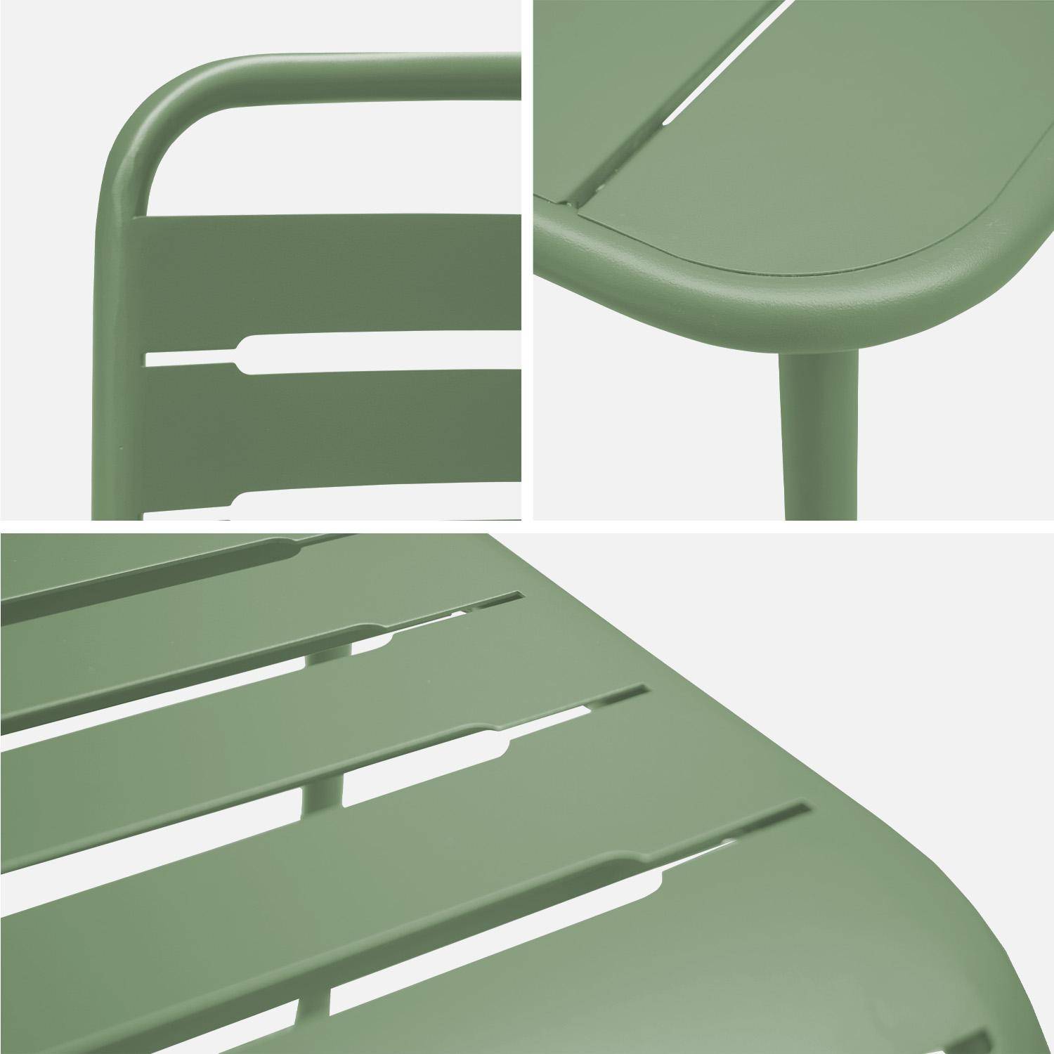 Groene metalen tuintafel Amélia met 2 stoelen Photo6