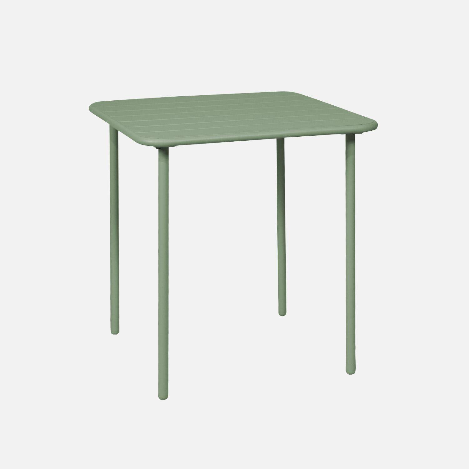 Groene metalen tuintafel Amélia met 2 stoelen Photo4