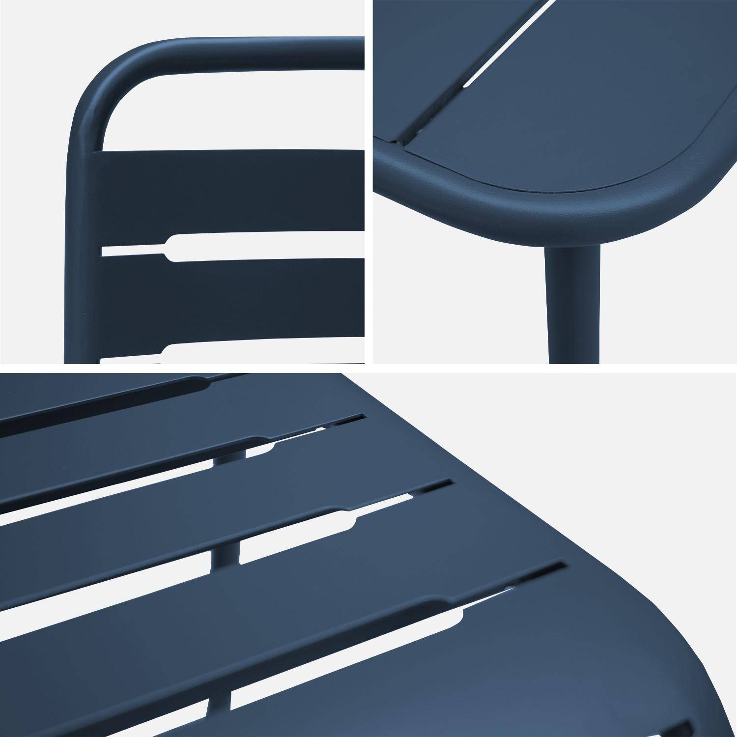 Tuinset van marineblauw metaal Amélia met 2 stoelen Photo6