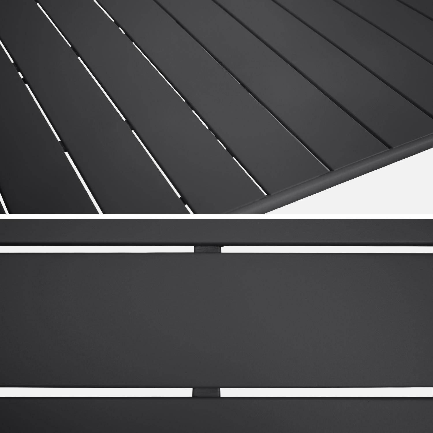 Table de jardin pliante métal 6 chaises, Amelia, anthracite, 141,2 x 80 x 72,5cm Photo4