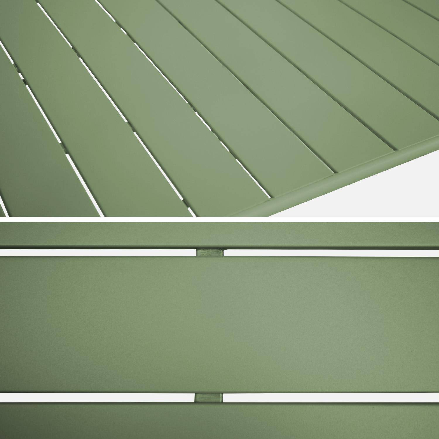 Table de jardin pliante métal 6 chaises, Amelia, vert, 141,2 x 80 x 72,5cm Photo4