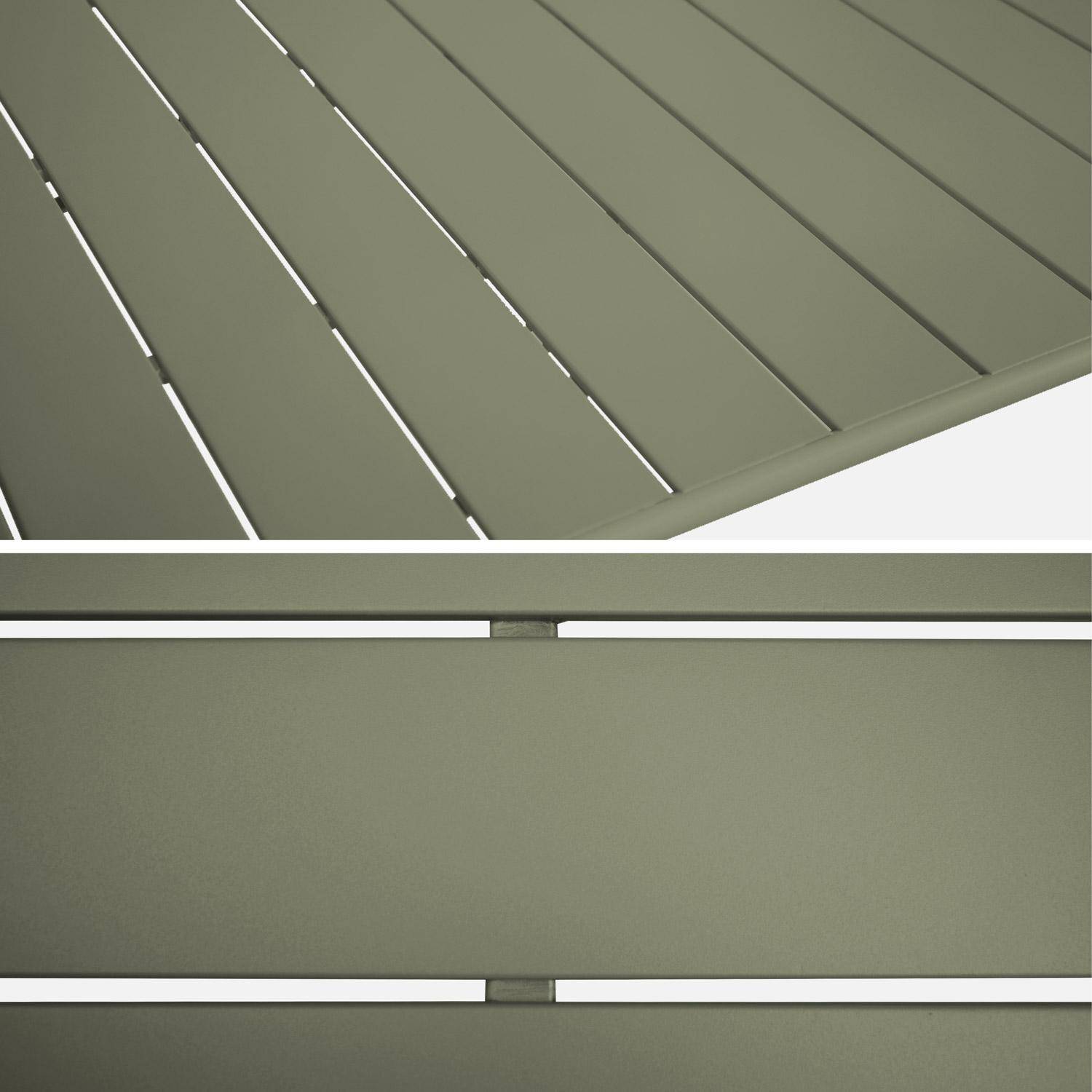 Mesa de jardim dobrável de metal 2 poltronas 4 cadeiras, Amelia, Verde caqui, 141.2x80x72.5 cm Photo5
