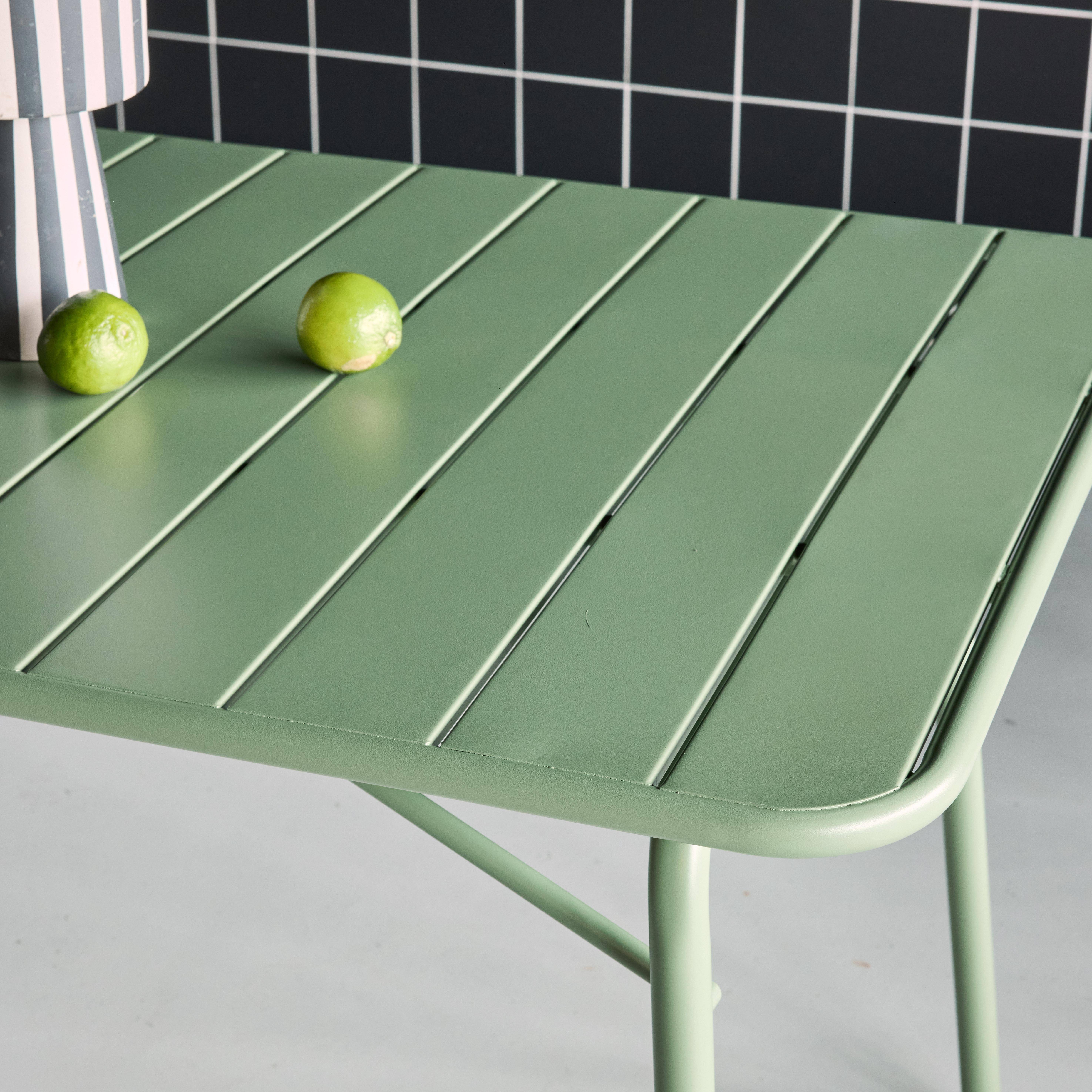 Mesa de jardim dobrável de metal 2 poltronas 4 cadeiras, Amelia, Verde, 141.2x80x72.5 cm,sweeek,Photo2