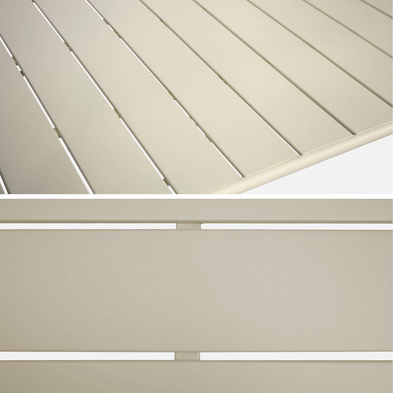 Vouwbare metalen tuintafel 6 stoelen, waarvan 2 met armleuning, Amelia, beige, 141,2 x 80 x 72,5 cm Photo5