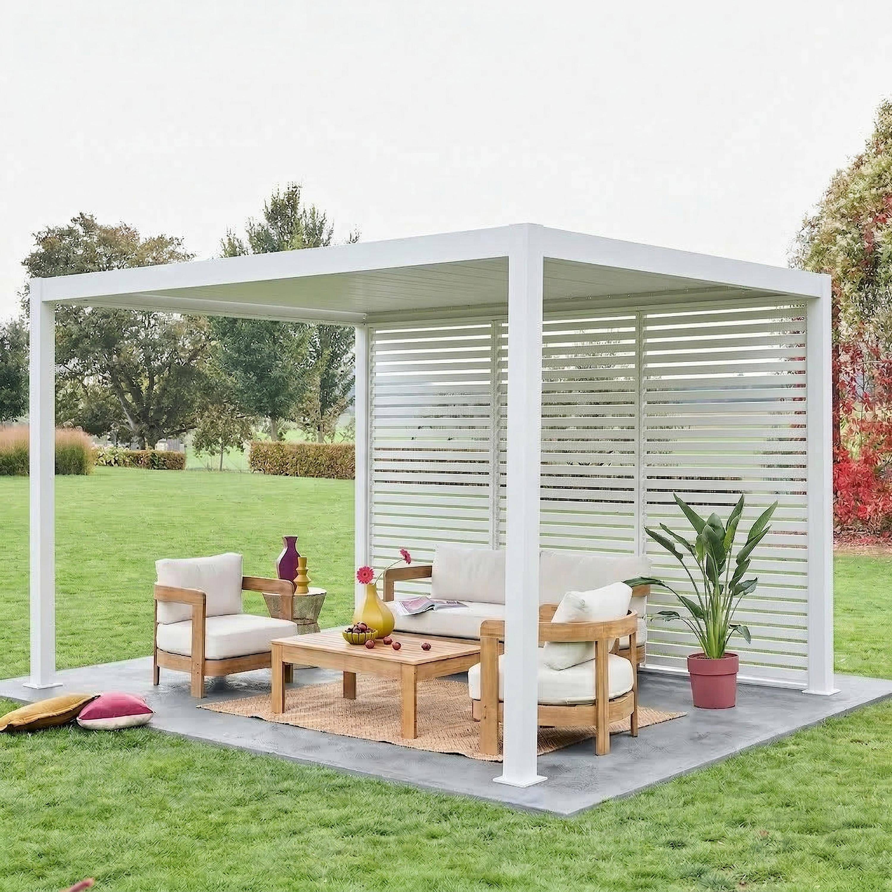 Triomphe 4x3m + 3 lamellenwanden 130cm