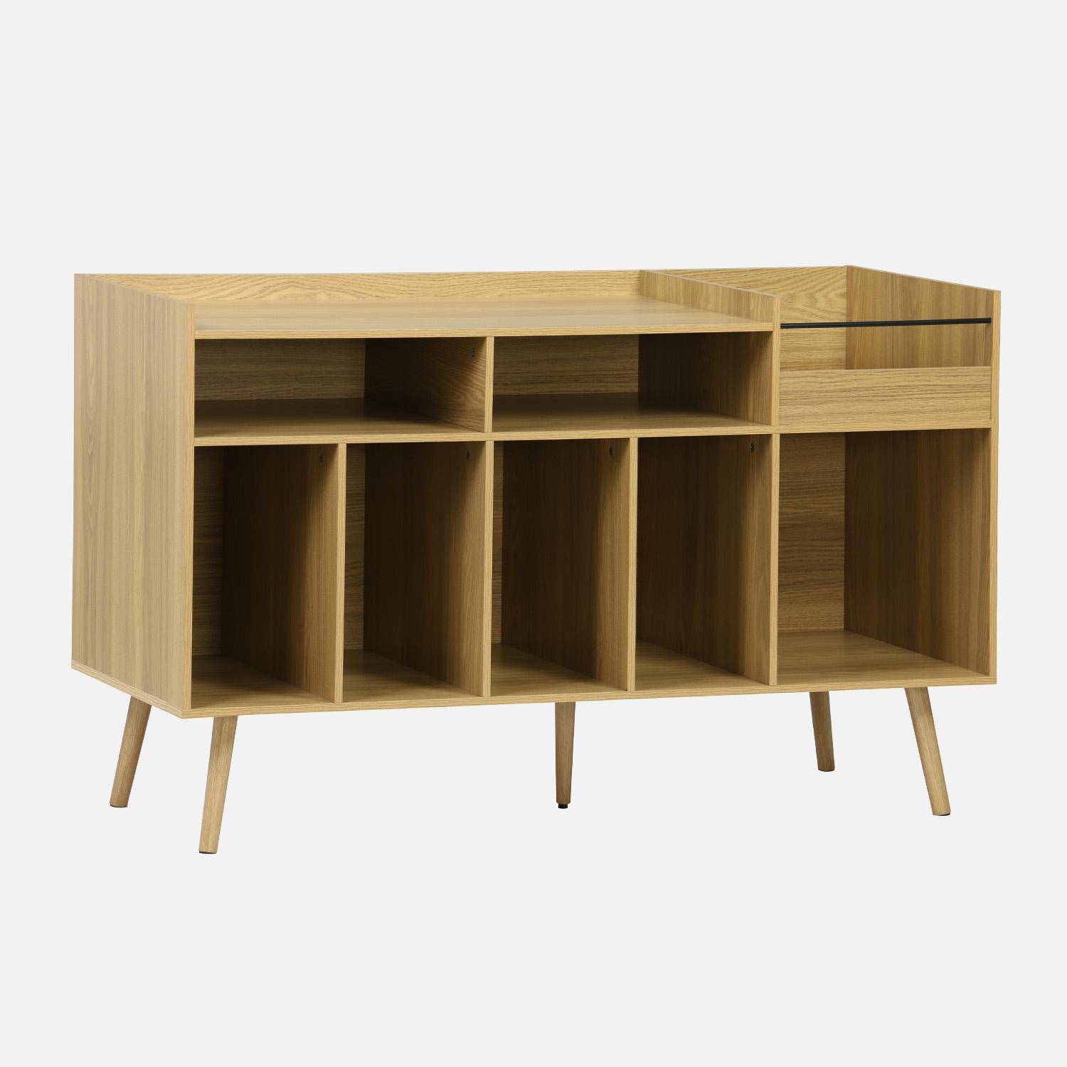 130cm vintage vinyl furniture XL with  wood effect, Dune, Natural, 130x50x80 cm Photo1