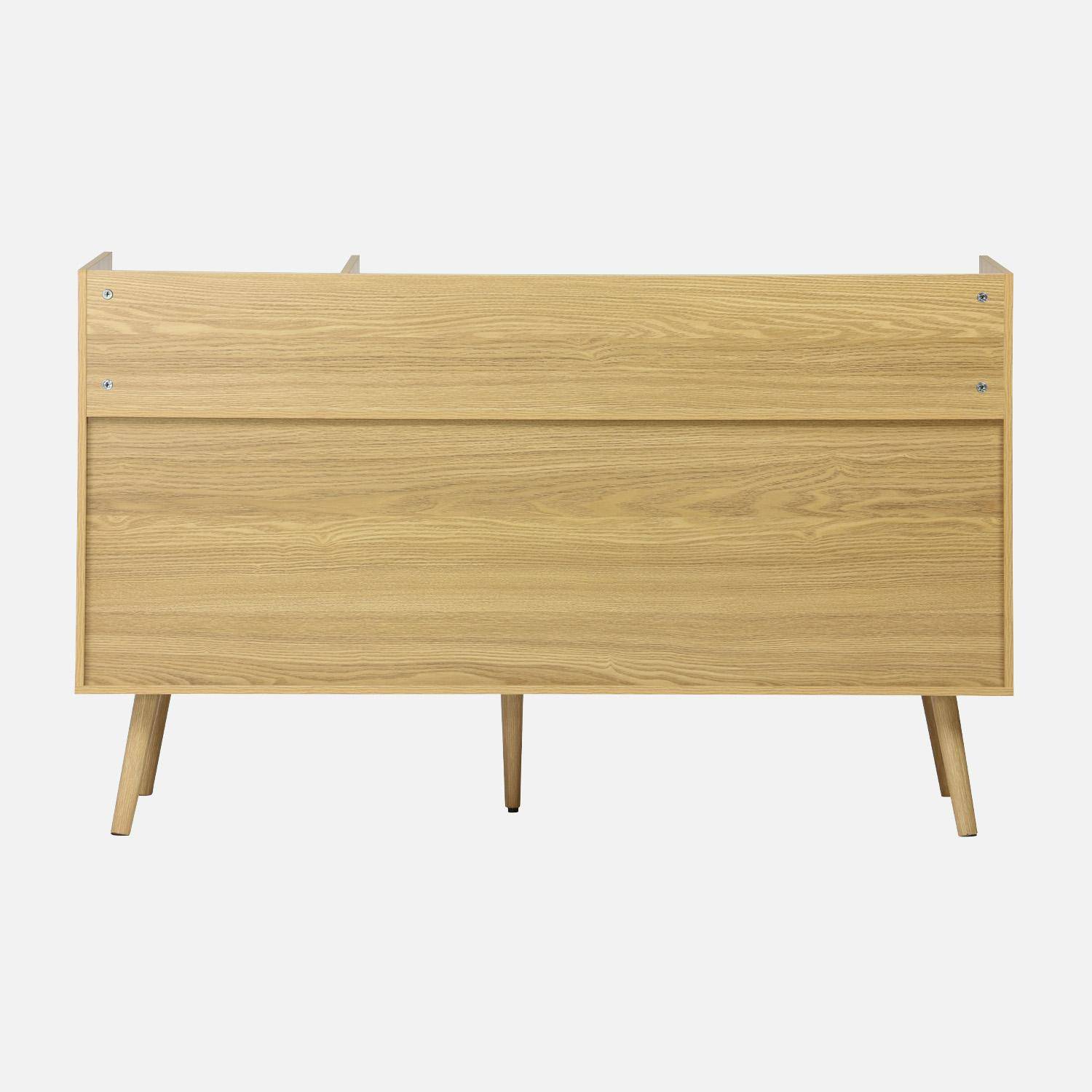 130cm vintage vinyl furniture XL with  wood effect, Dune, Natural, 130x50x80 cm Photo3