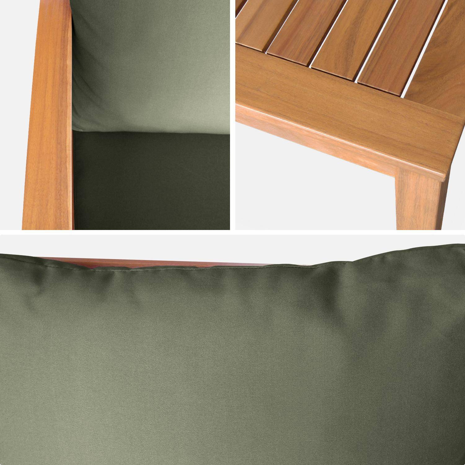 4-seater wooden garden sofa set, Ushuaia, Natural, 123x82.7x74.6 cm Photo6