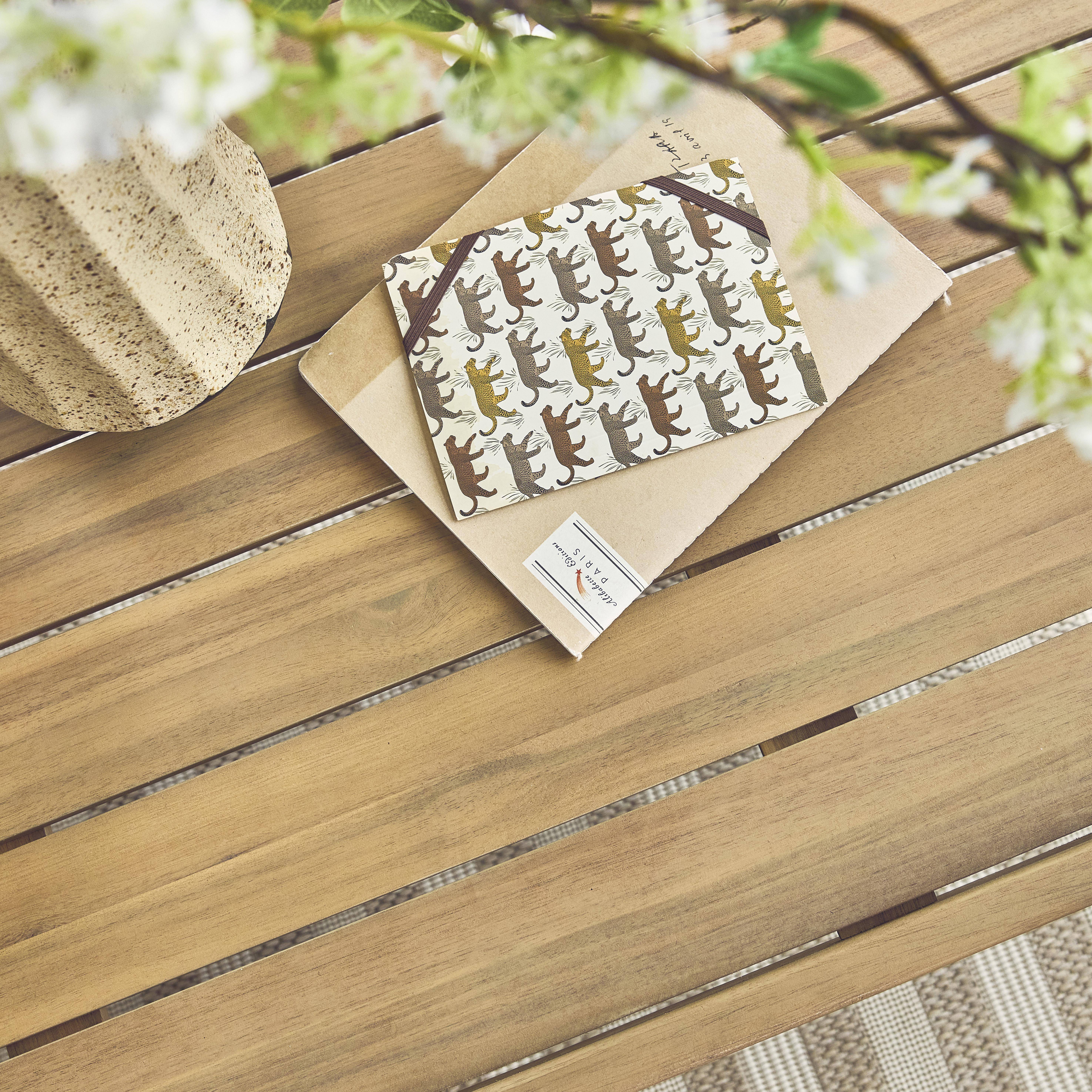 5-seater acacia wooden garden lounge with rope, Ipanema, Beige, 203x78x62 cm Photo4