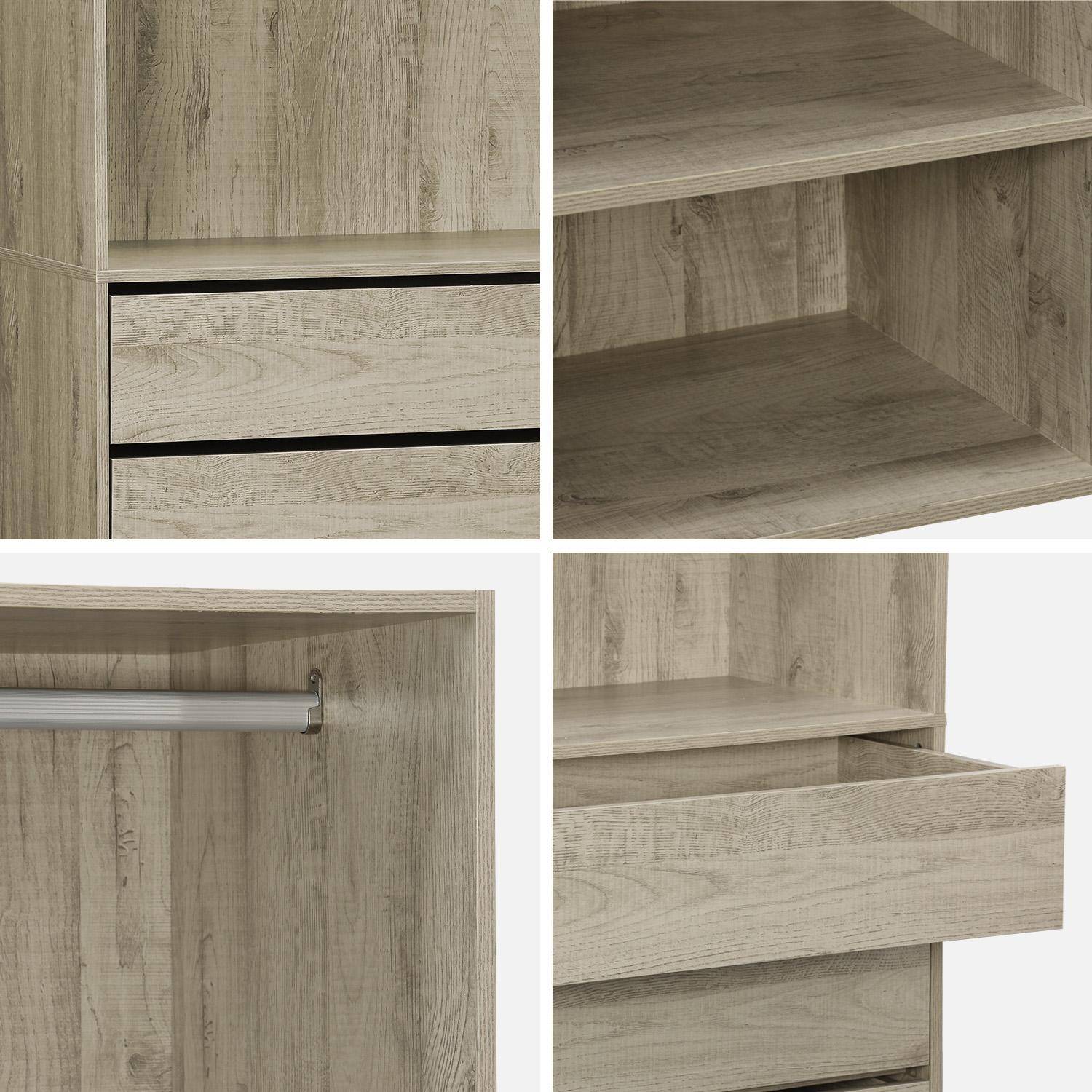 Kit dressing modulable 3 éléments MODULO, naturel, 200 x 45 x 180 cm Photo5