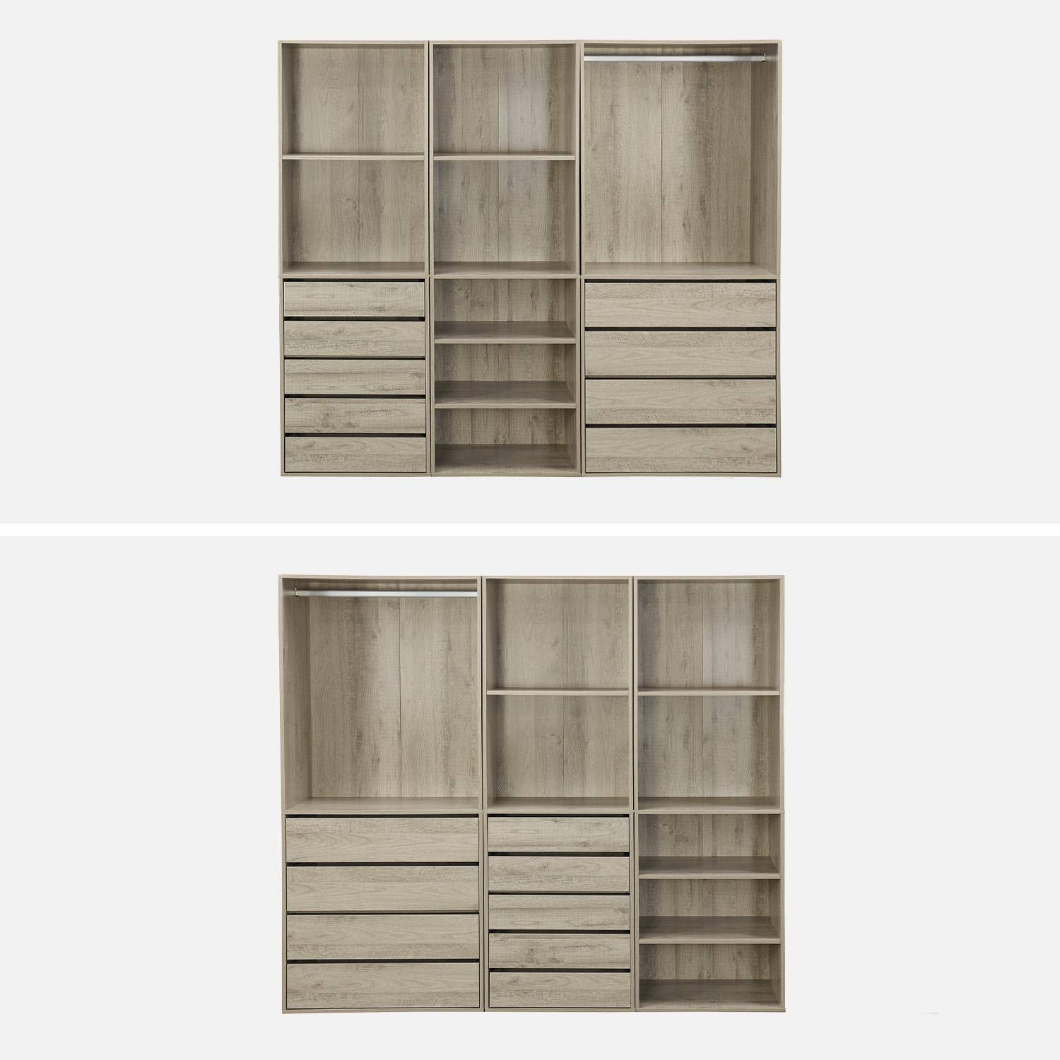 Kit dressing modulable 3 éléments MODULO, naturel, 200 x 45 x 180 cm Photo3