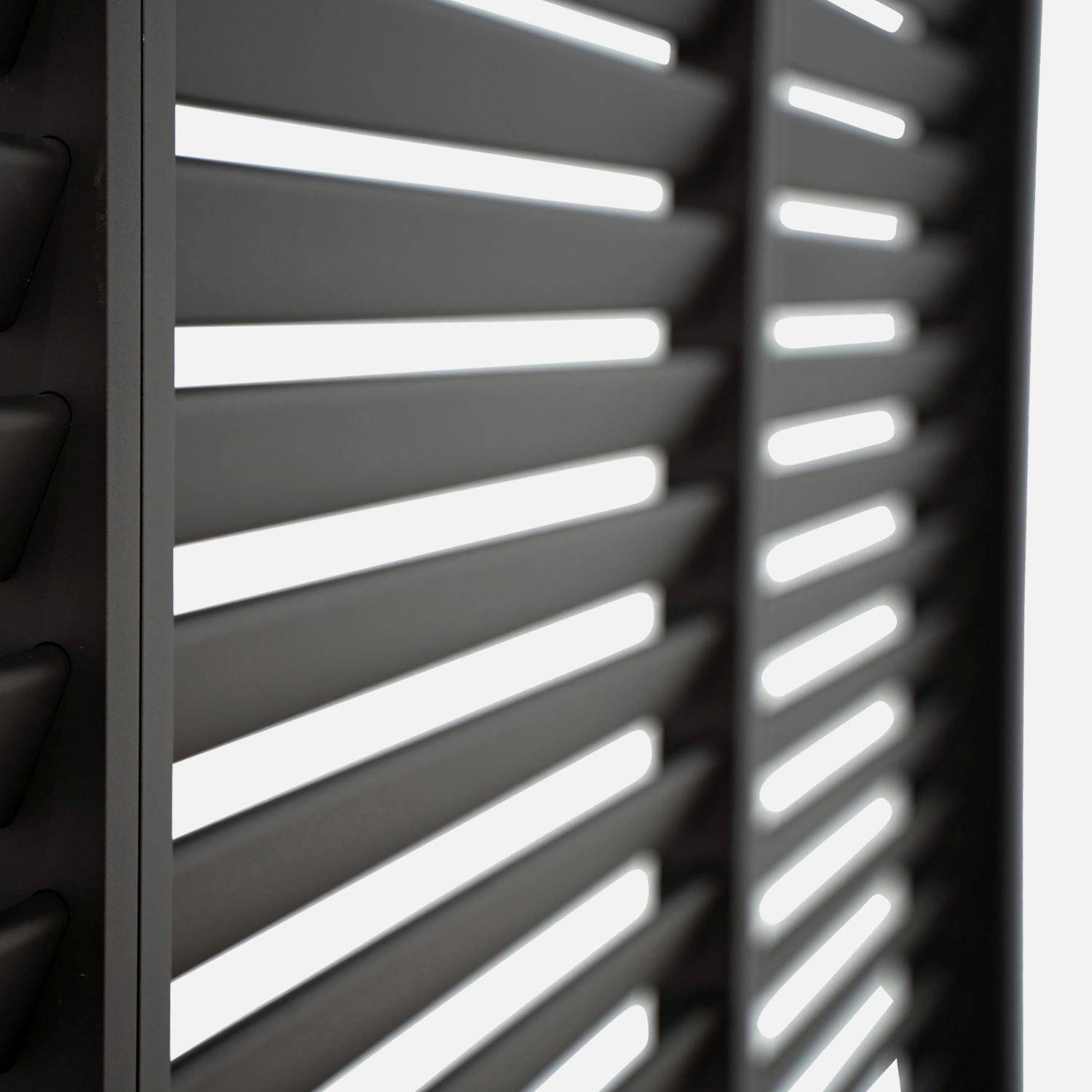3x3m louvered aluminium pergola with adjustable slats V2 + 3 shutters, Triomphe + shutters, Anthracite, 301x301x250 cm Photo6