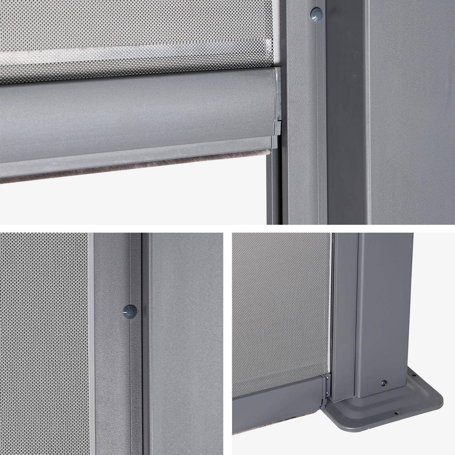 Pergola bioclimatique aluminium et acier 3x3m lames orientables + store 3m PALACE anthracite Photo4