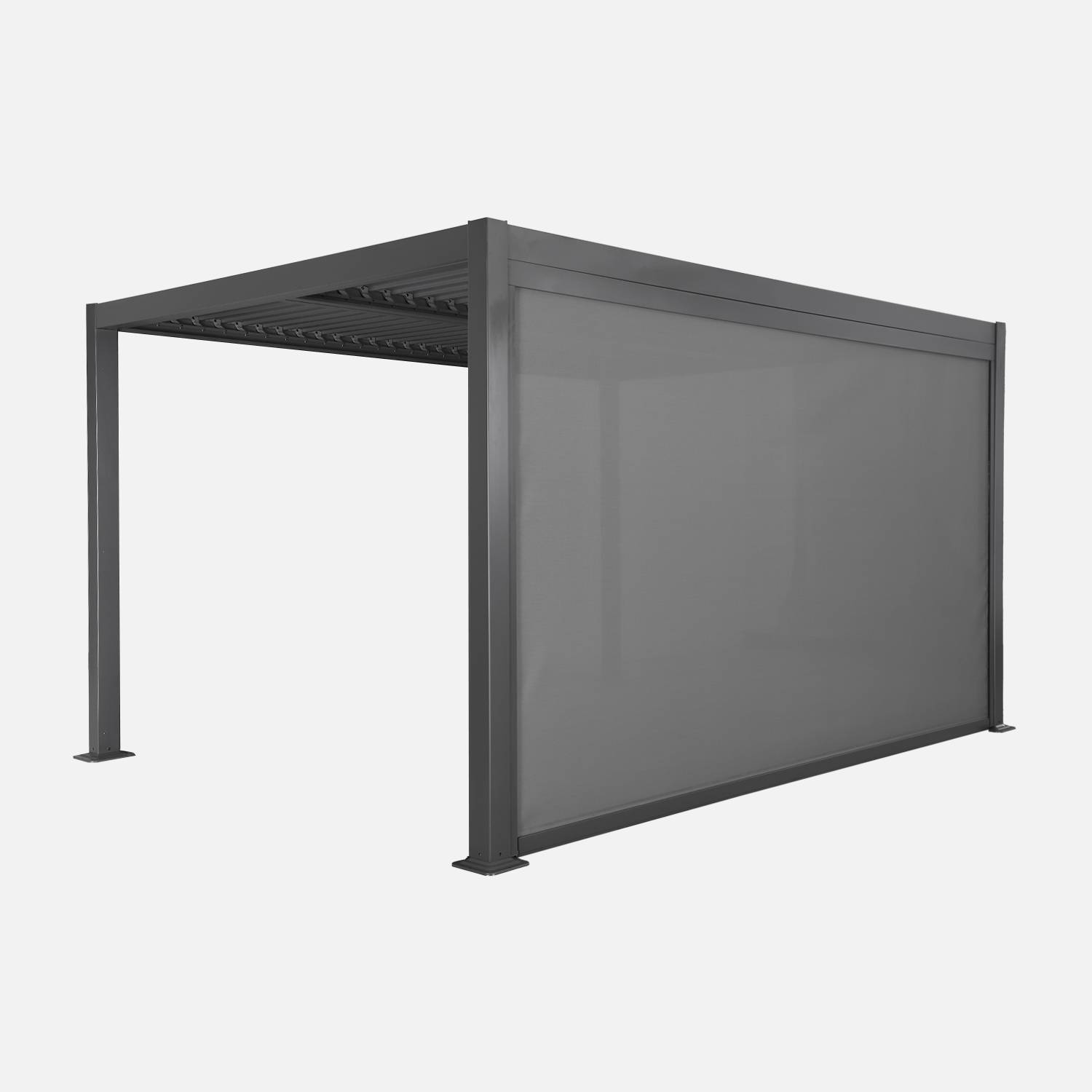 Pergola bioklimatyczna 3x4m + markiza 4m, antracyt