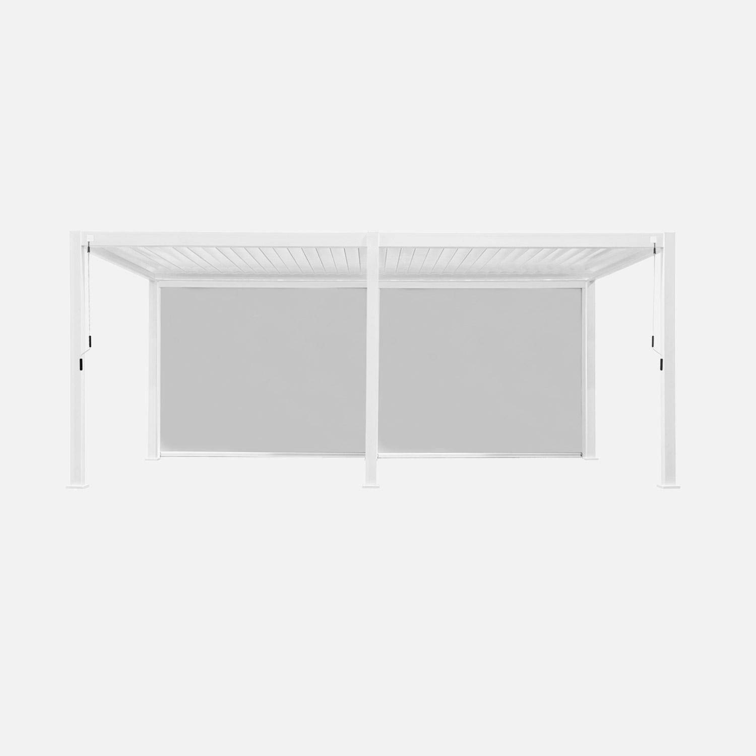 Pergola Bioclimatique gris anthracite 300x600cm, aluminium à lames orientables + 2 stores 3m Photo2