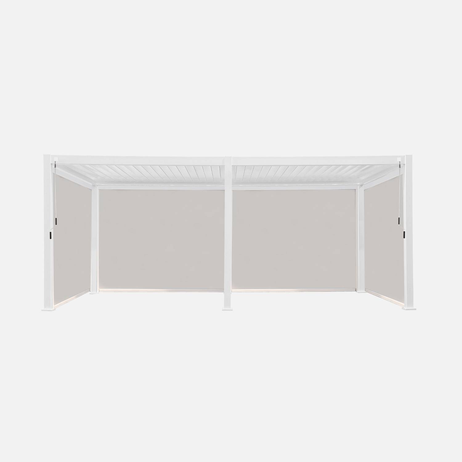 Pergola bioclimatique aluminium 3x6m 4 stores 3m blanc