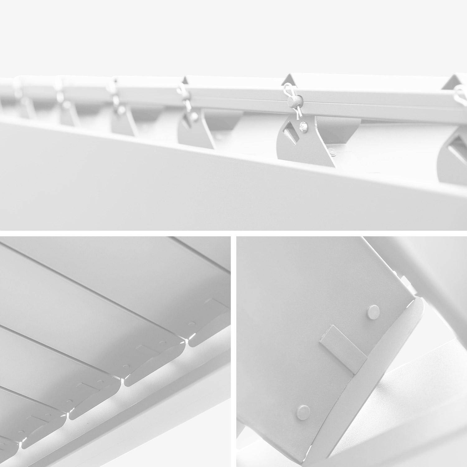 Pergola bioclimatique en aluminium, lames orientables 3x6m + 4 stores 3m TRIOMPHE blanc Photo3
