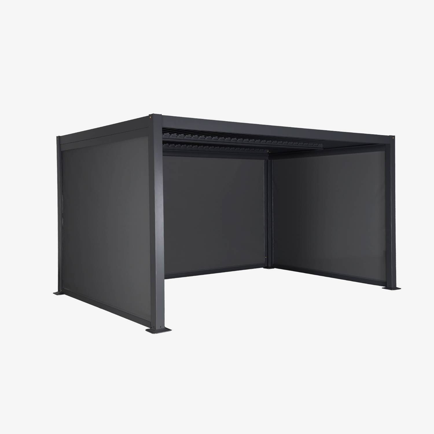 Pergola bioclimatique 3x4m stores 3m store 4m anthracite