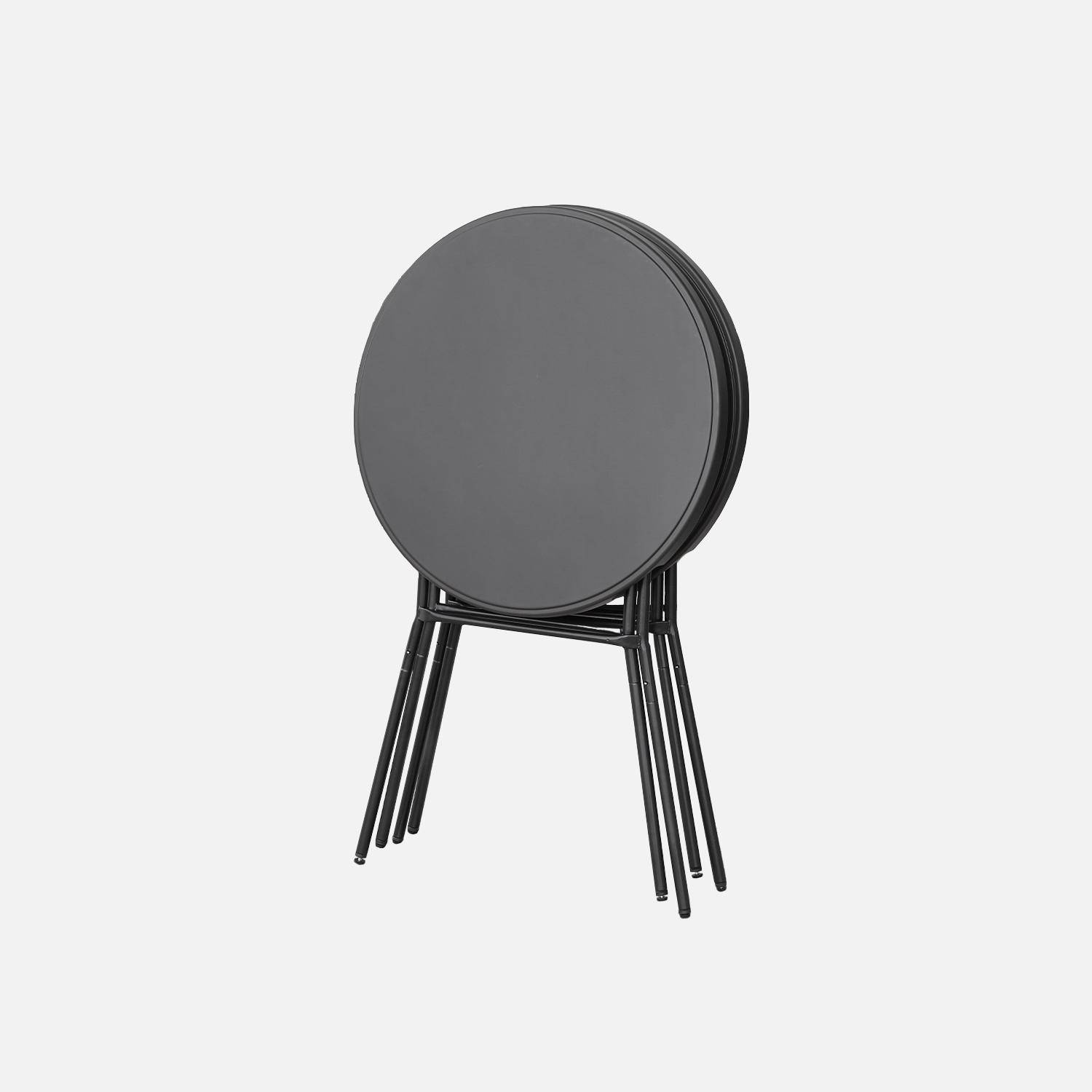 Lot de 4 tables de réception, tables mange debout pliantes acier gris foncé Photo5